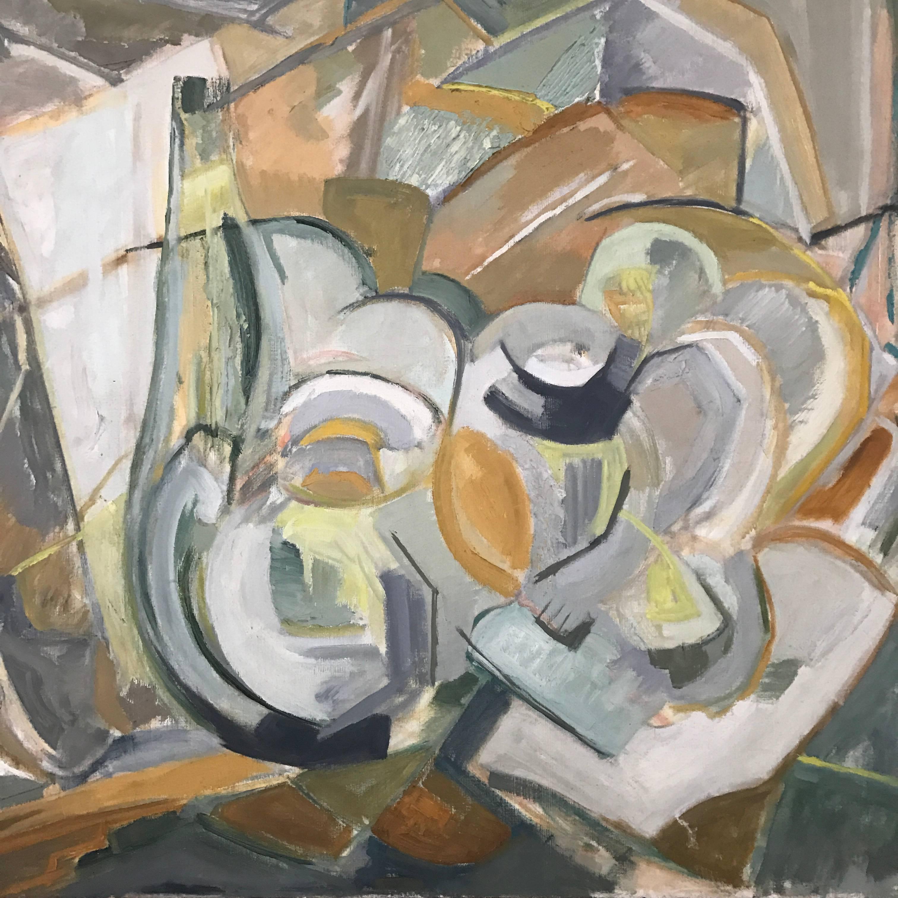 Abstract Expressionist Mid Century Modern Oil on Canvas Painting  In Good Condition In Southampton, NJ