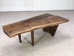 Stunning New Hope Studio Nakashima Style Free Edge Black Walnut Coffee Table