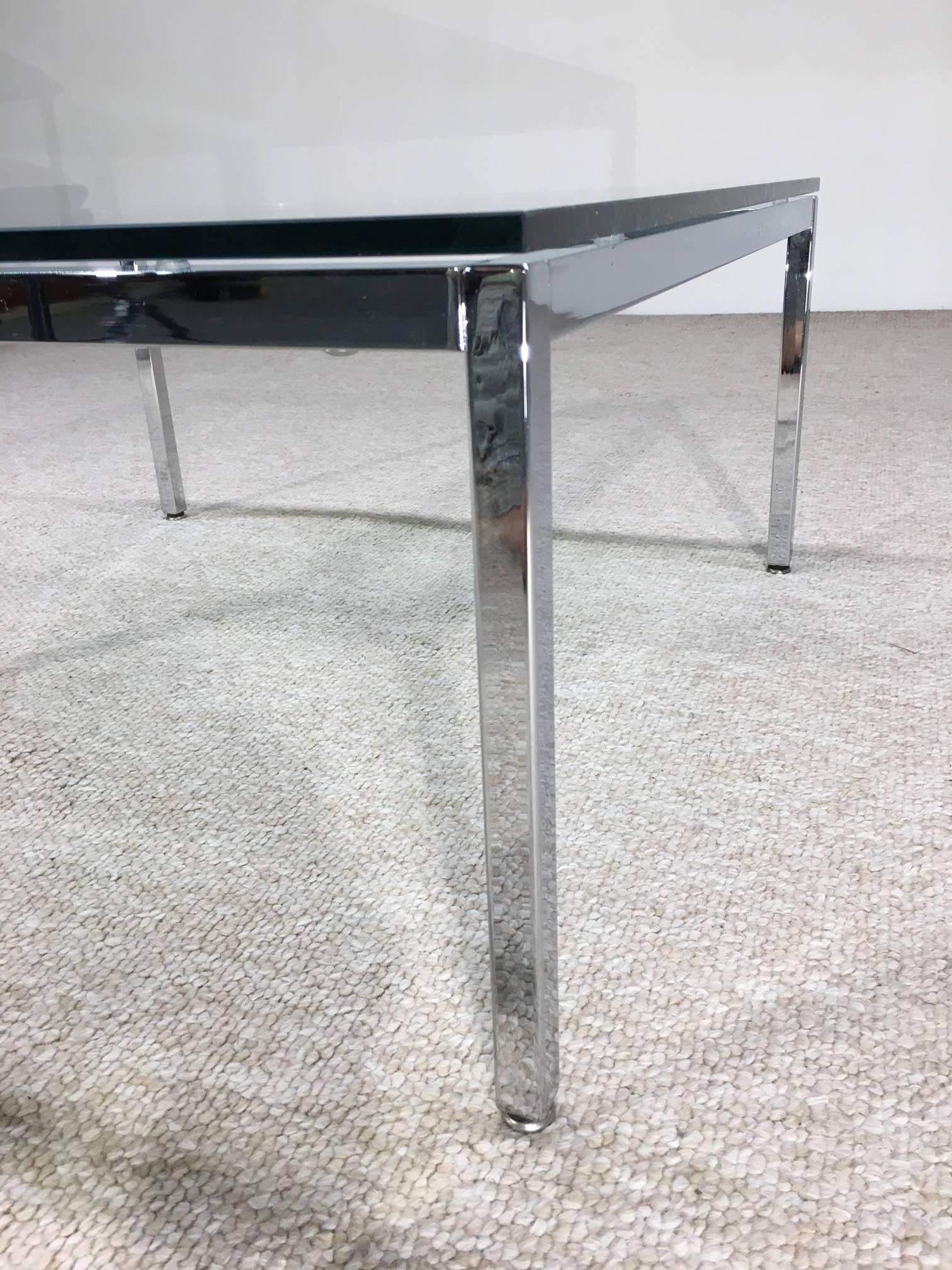 Mid-Century Modern Florence Knoll for Knoll International Chrome and Glass Cocktail Table