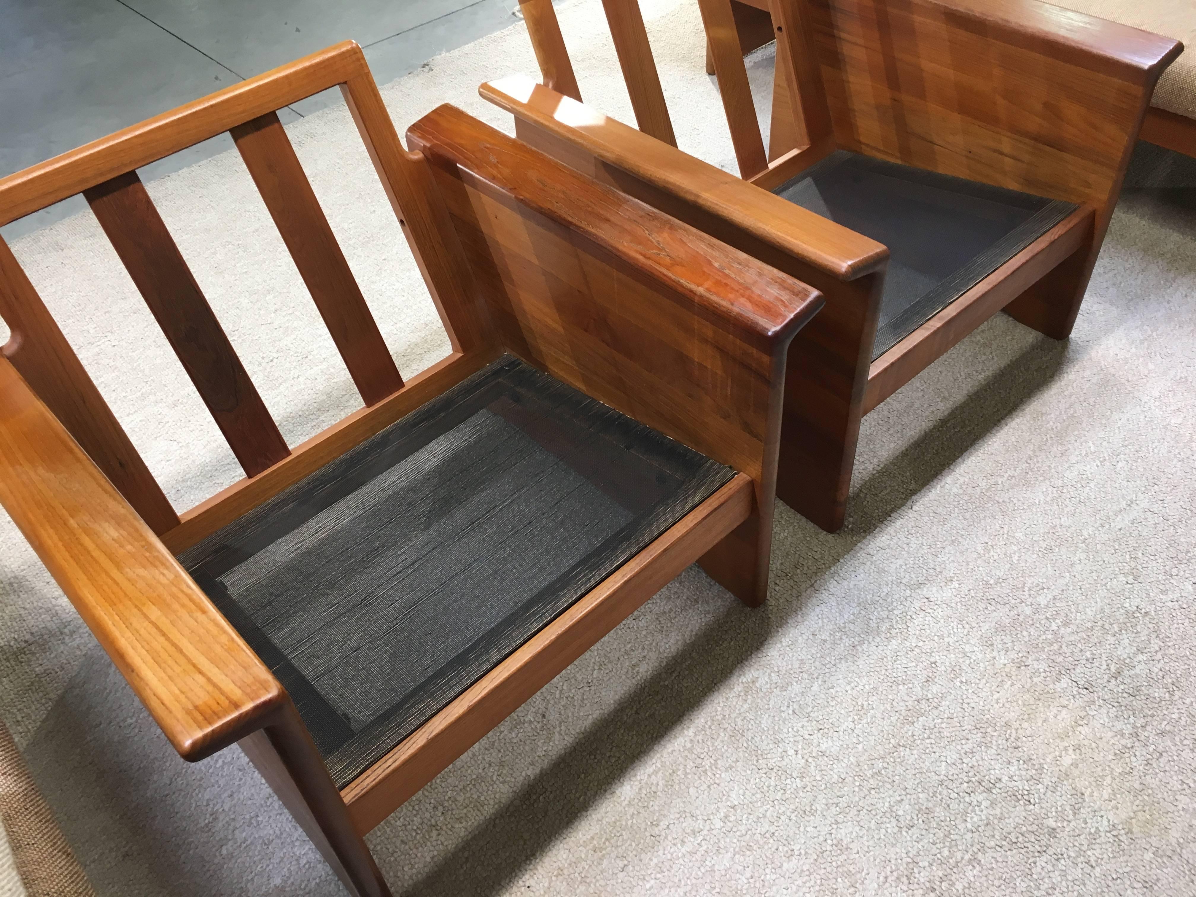 Danish Modern Four-Piece Solid Teak Sofa & Lounge Chair Set, Tarm Stole, Denmark In Good Condition In Southampton, NJ