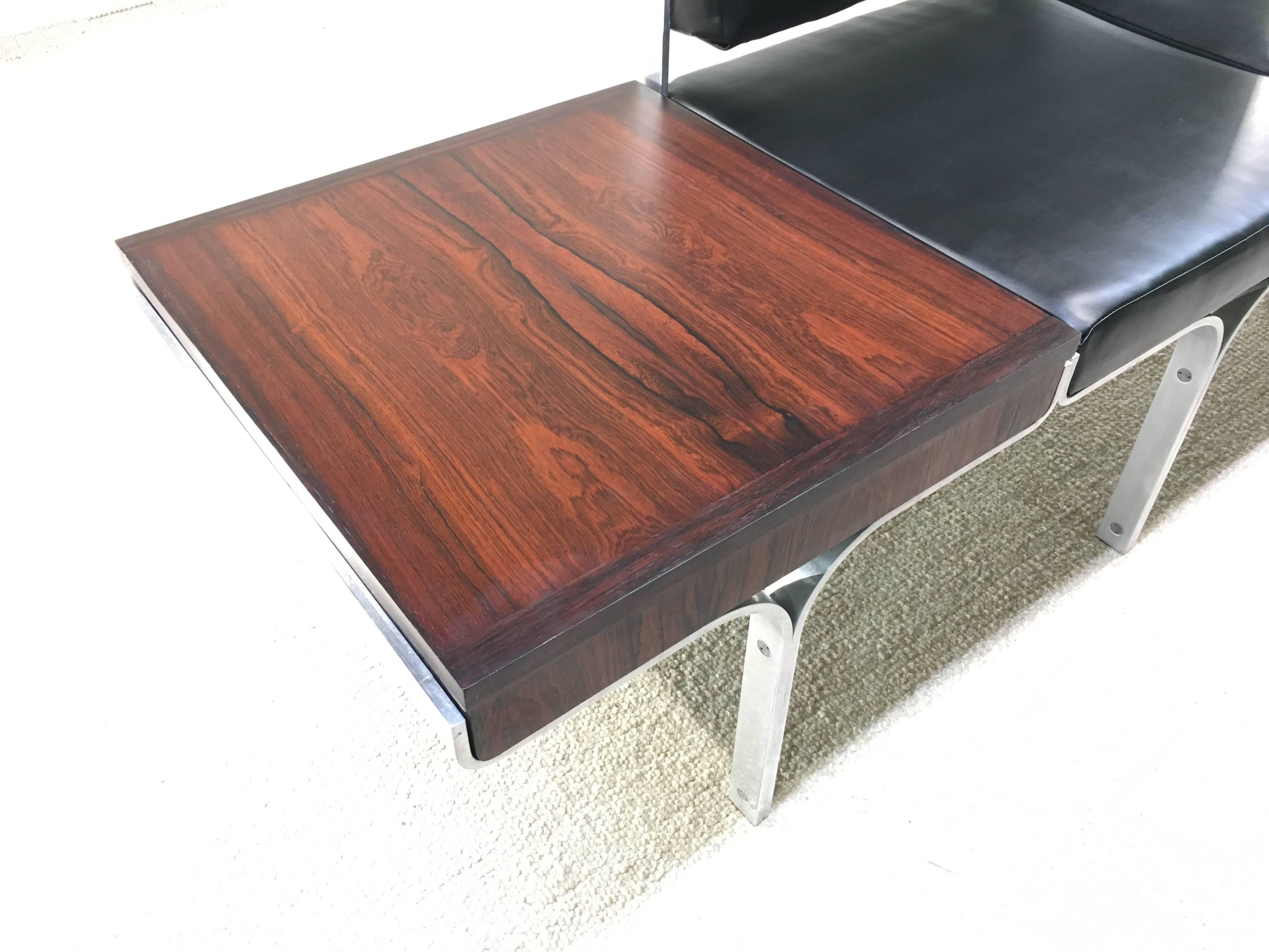 American John Behringer for JG Furniture Bench Having Brazilian Rosewood End Tables