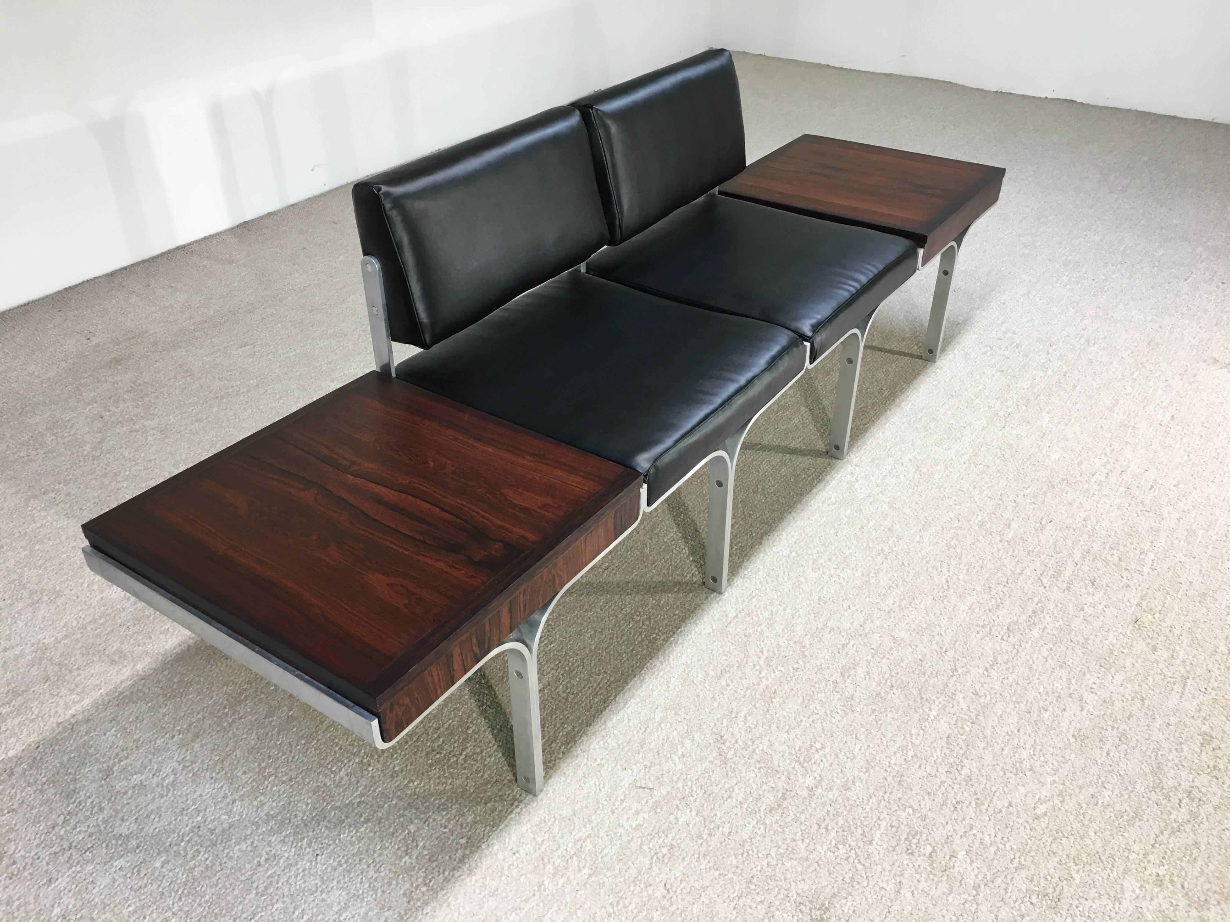 John Behringer for JG Furniture Bench Having Brazilian Rosewood End Tables In Good Condition In Southampton, NJ