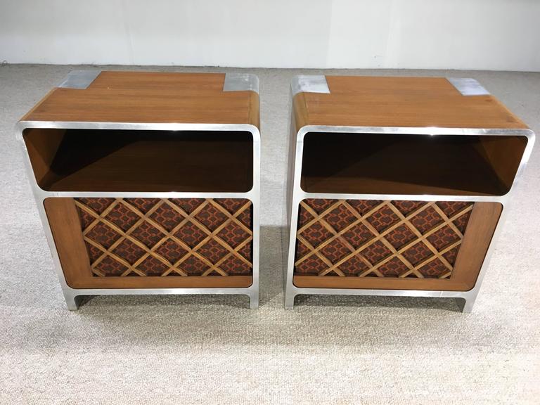 Custom Space Age Bauhaus Teak and Aluminium Stereo Console