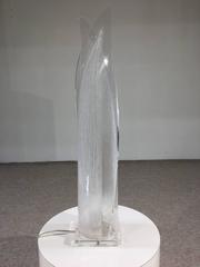 Elegant Mid-Century Rougier Style Molded Acrylic Sculptural Table Lamp