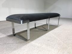 Milo Baughman Style Chrome Long Bench by TriMark Designs