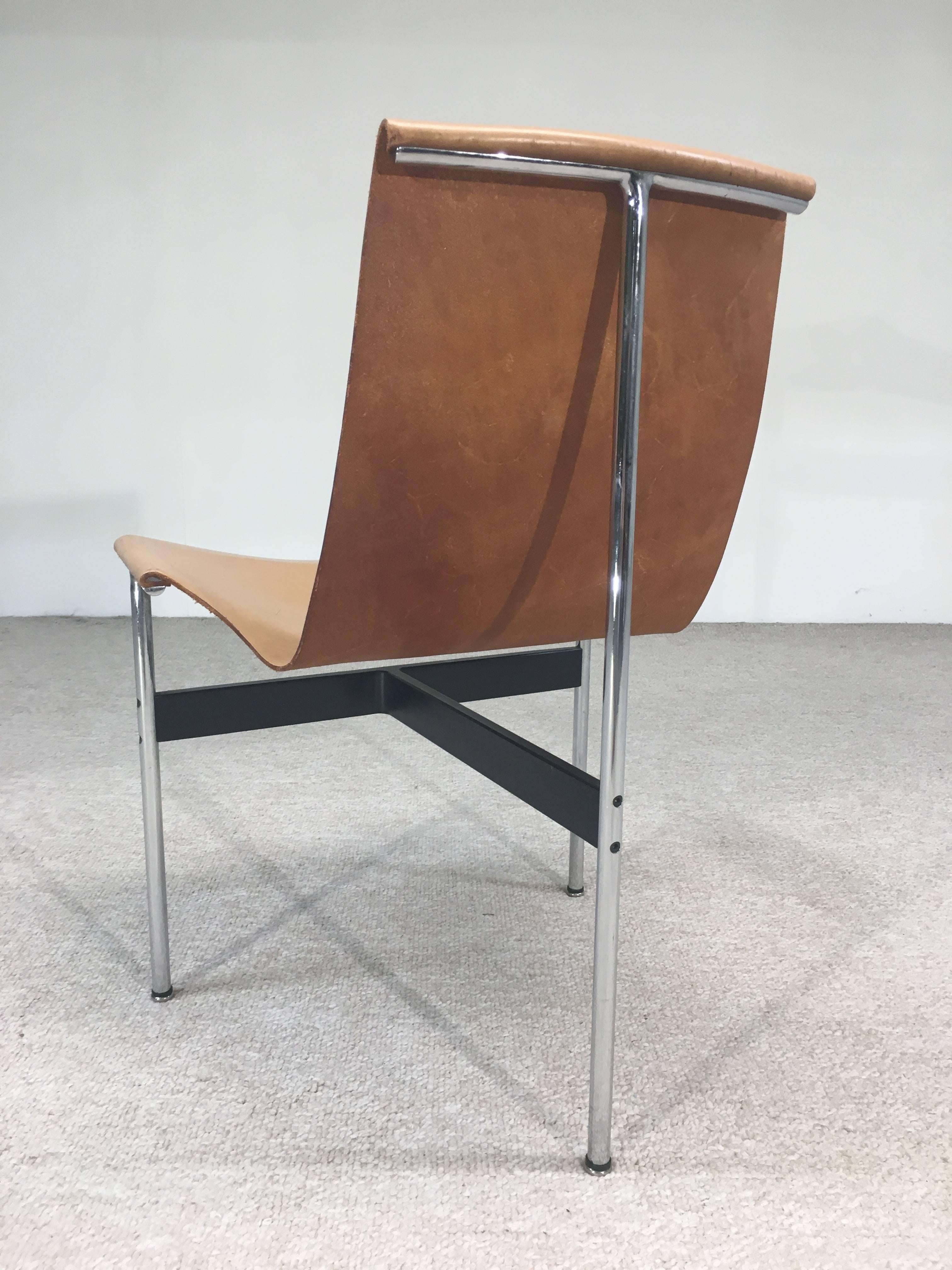American Katavolos, Kelly and Littell for Laverne T-Chair in Original Tan Leather