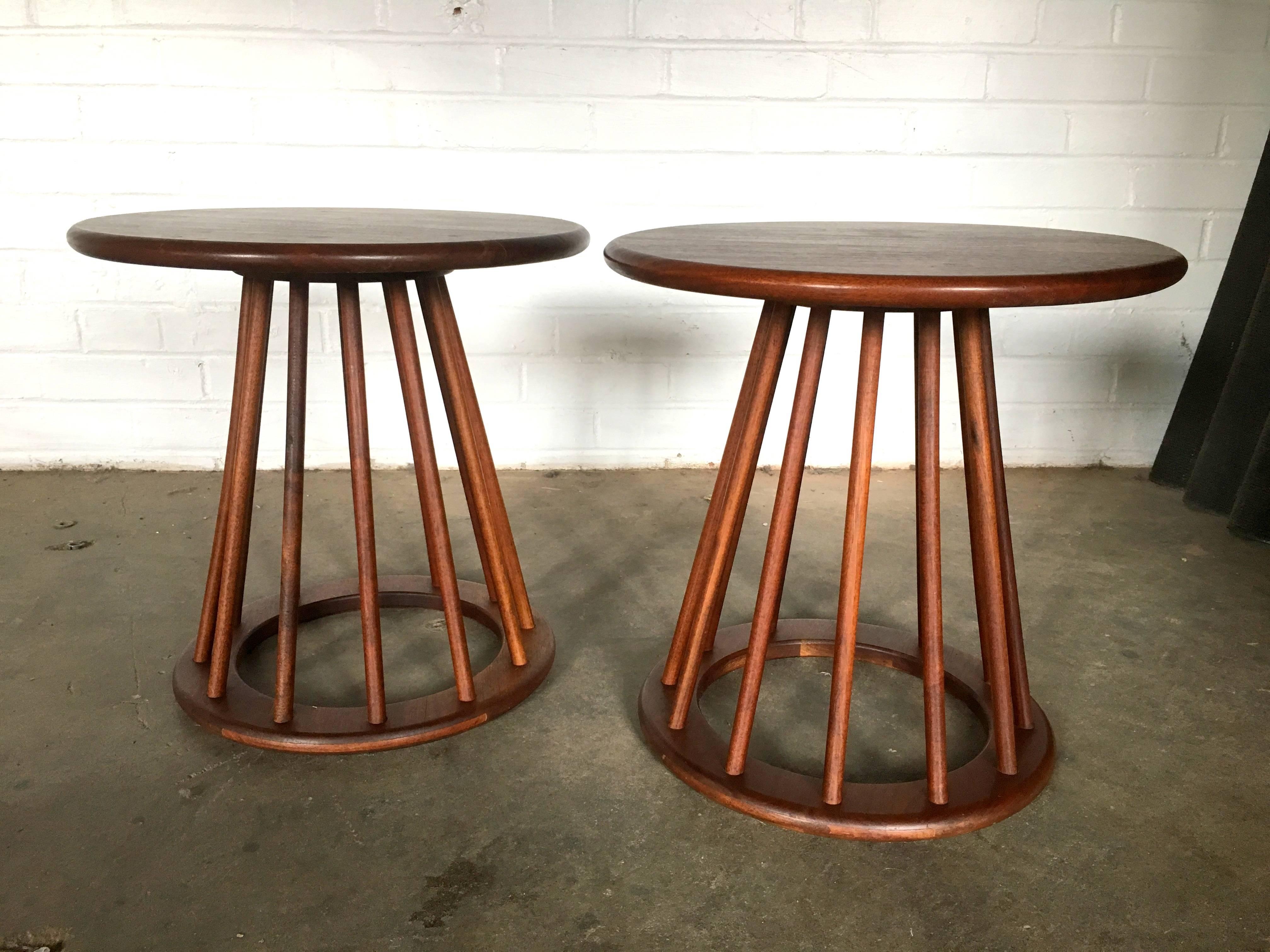 These gorgeous tables have been lovingly reconditioned to bring out the original walnut grain.
No breaks or chips anywhere. Just Glorious Gems to be used as you wish!
Measures: 16