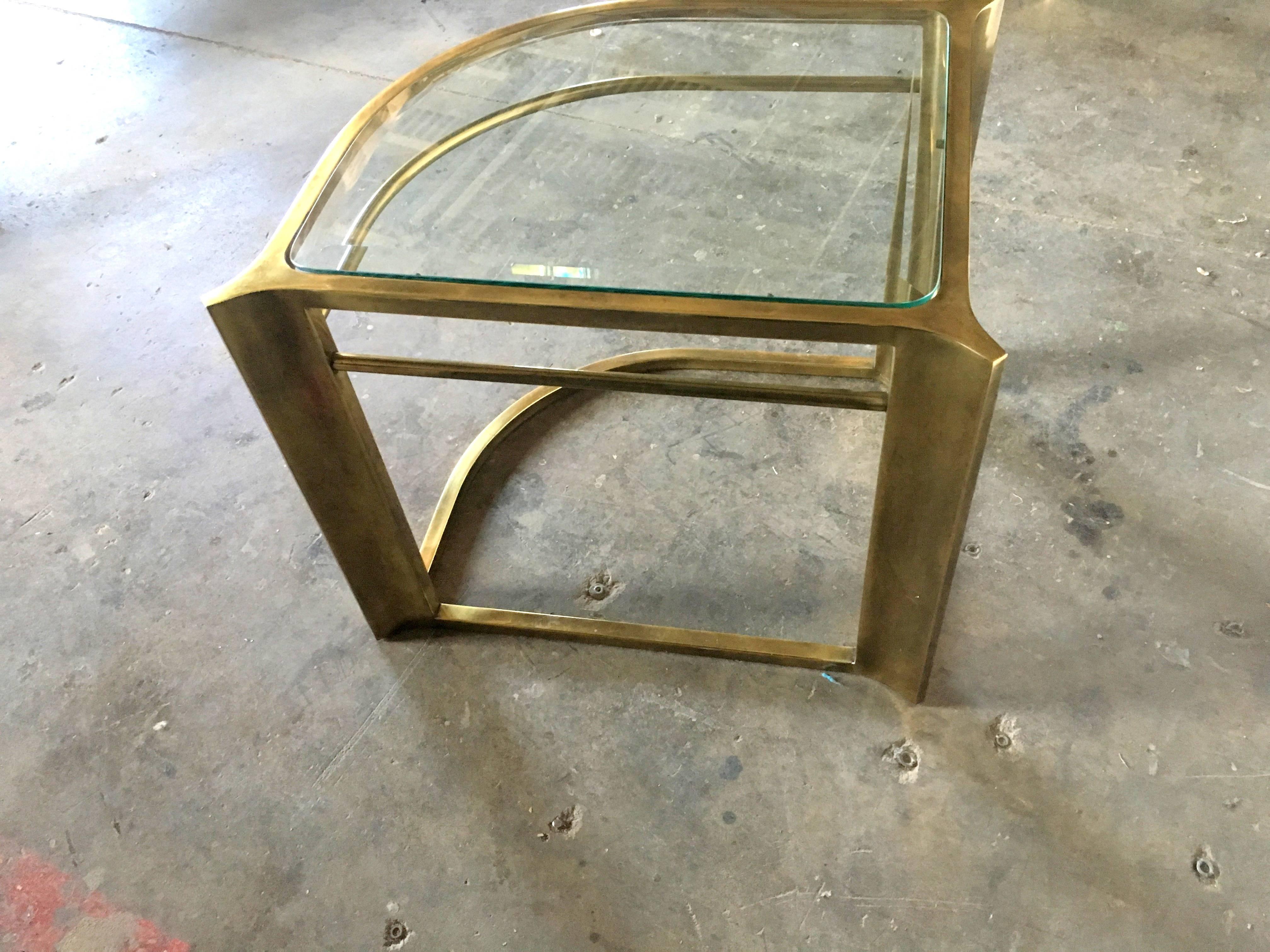 Late 20th Century Mastercraft Brass End Table