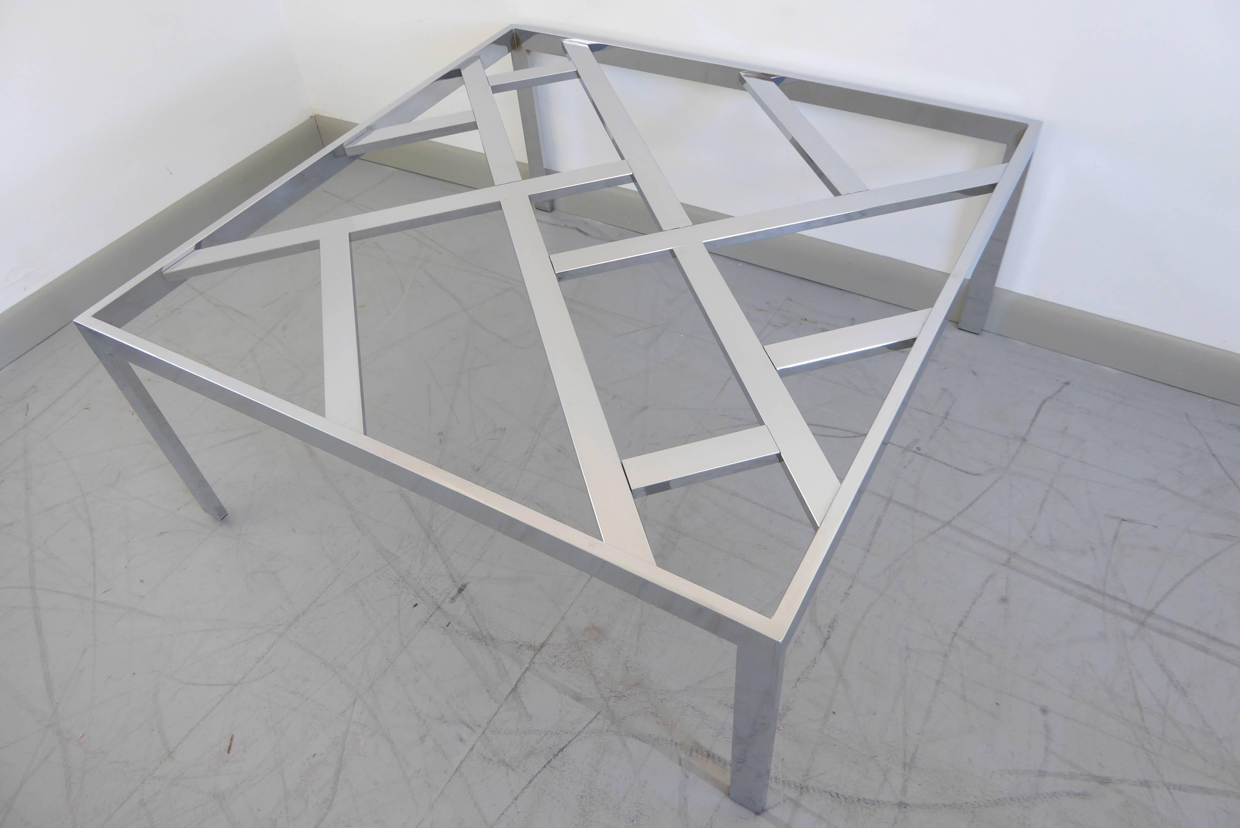 Mid-Century Modern Milo Baughman Chrome Cocktail Table, 1970s