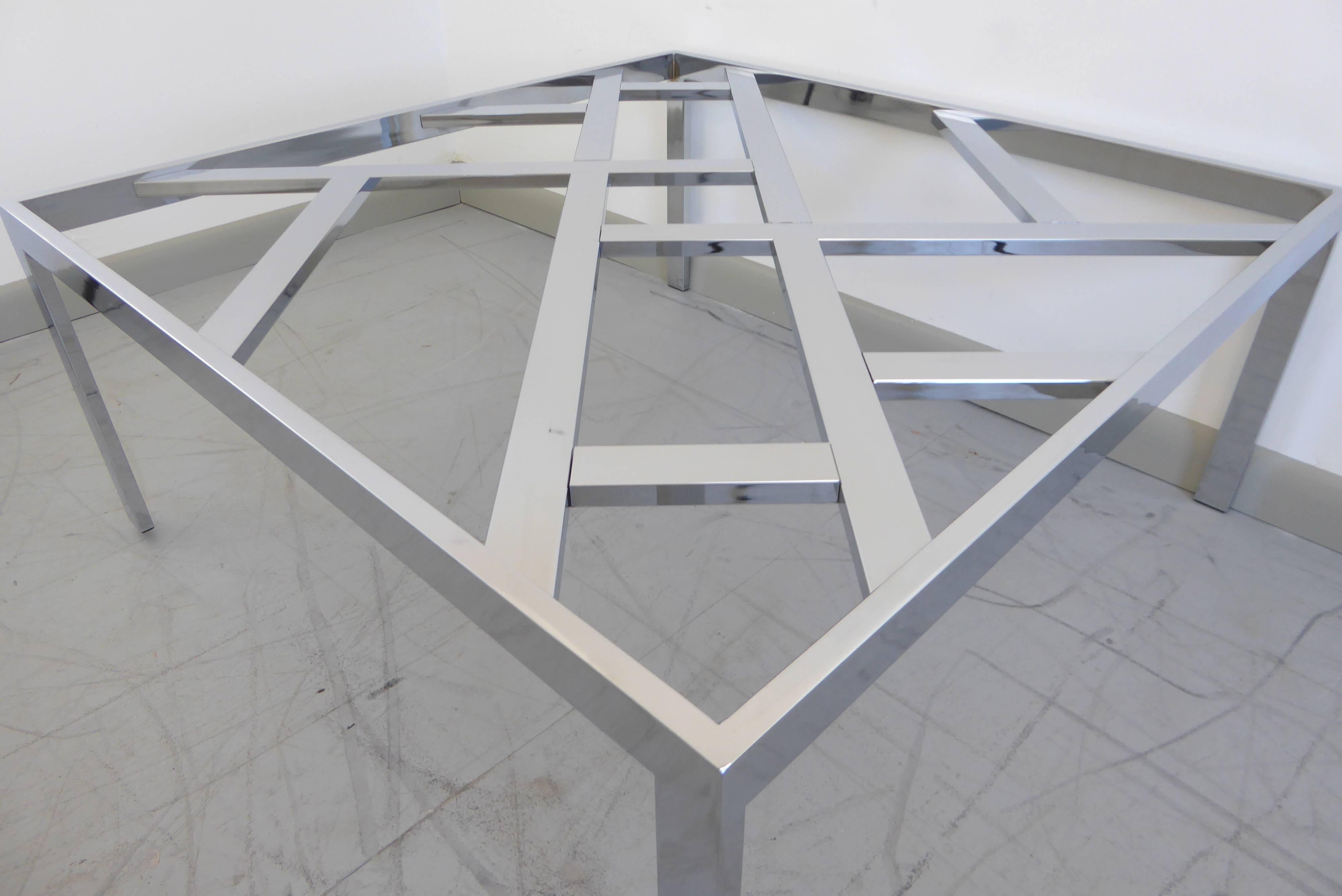 American Milo Baughman Chrome Cocktail Table, 1970s