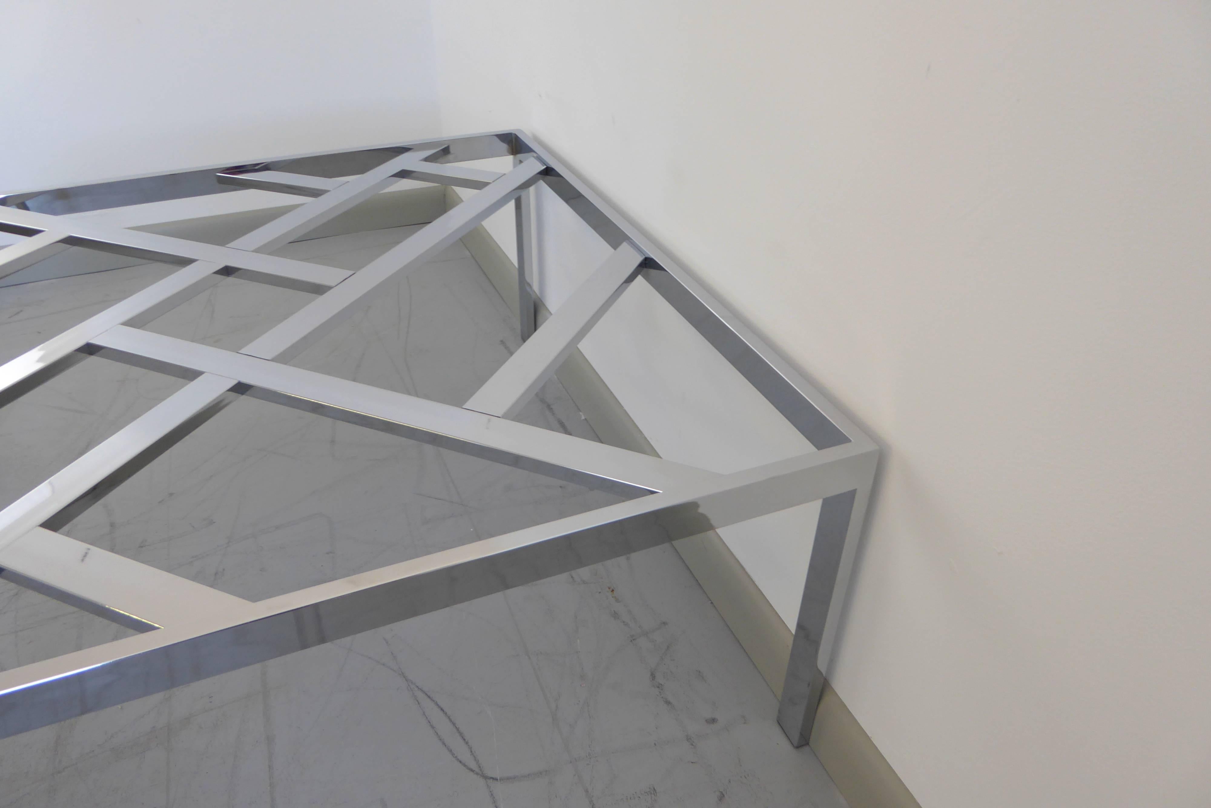Milo Baughman Chrome Cocktail Table, 1970s In Good Condition In Southampton, NJ