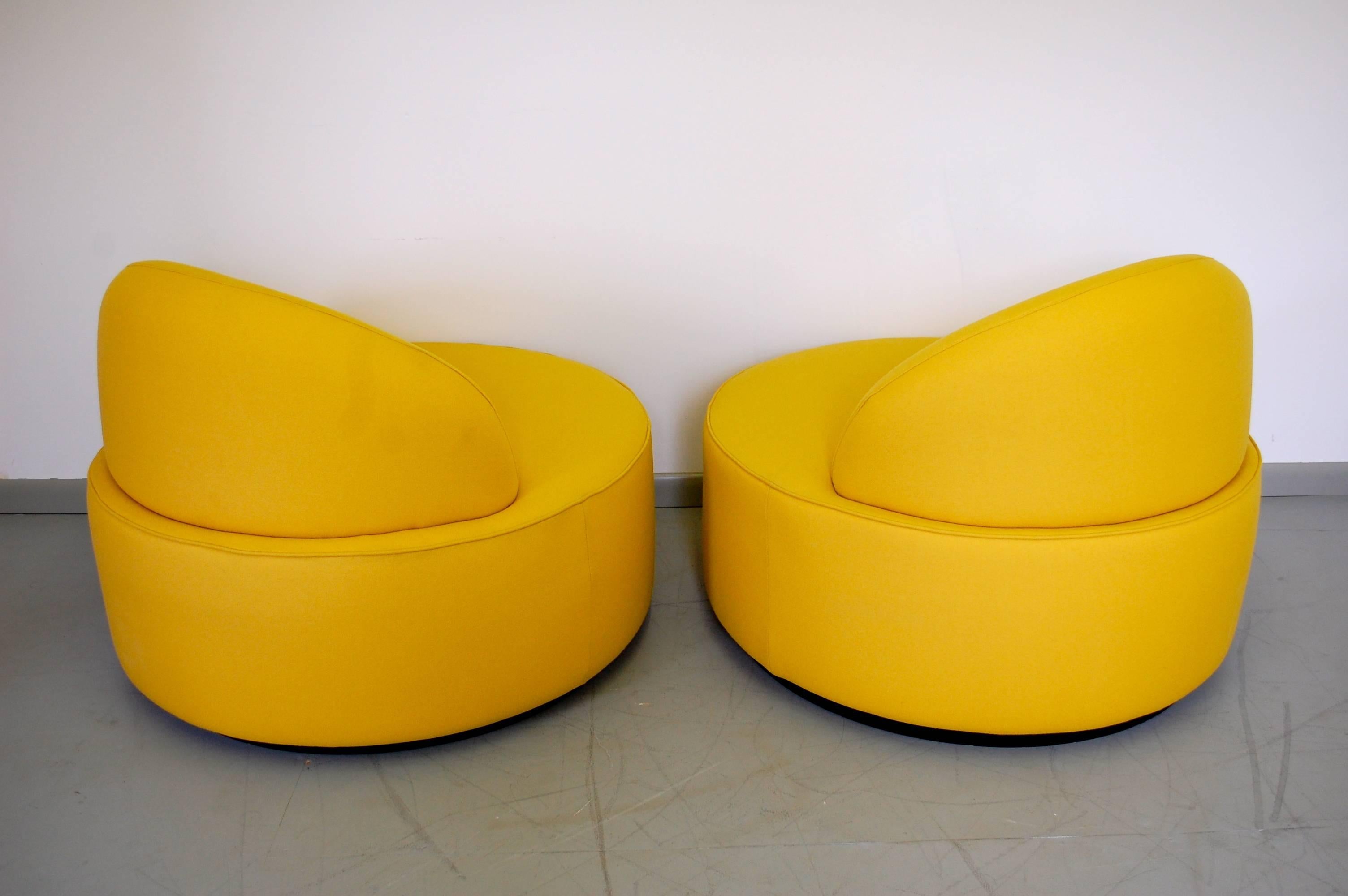French Vladimir Kagan Lounge Chairs for Roche Bobois