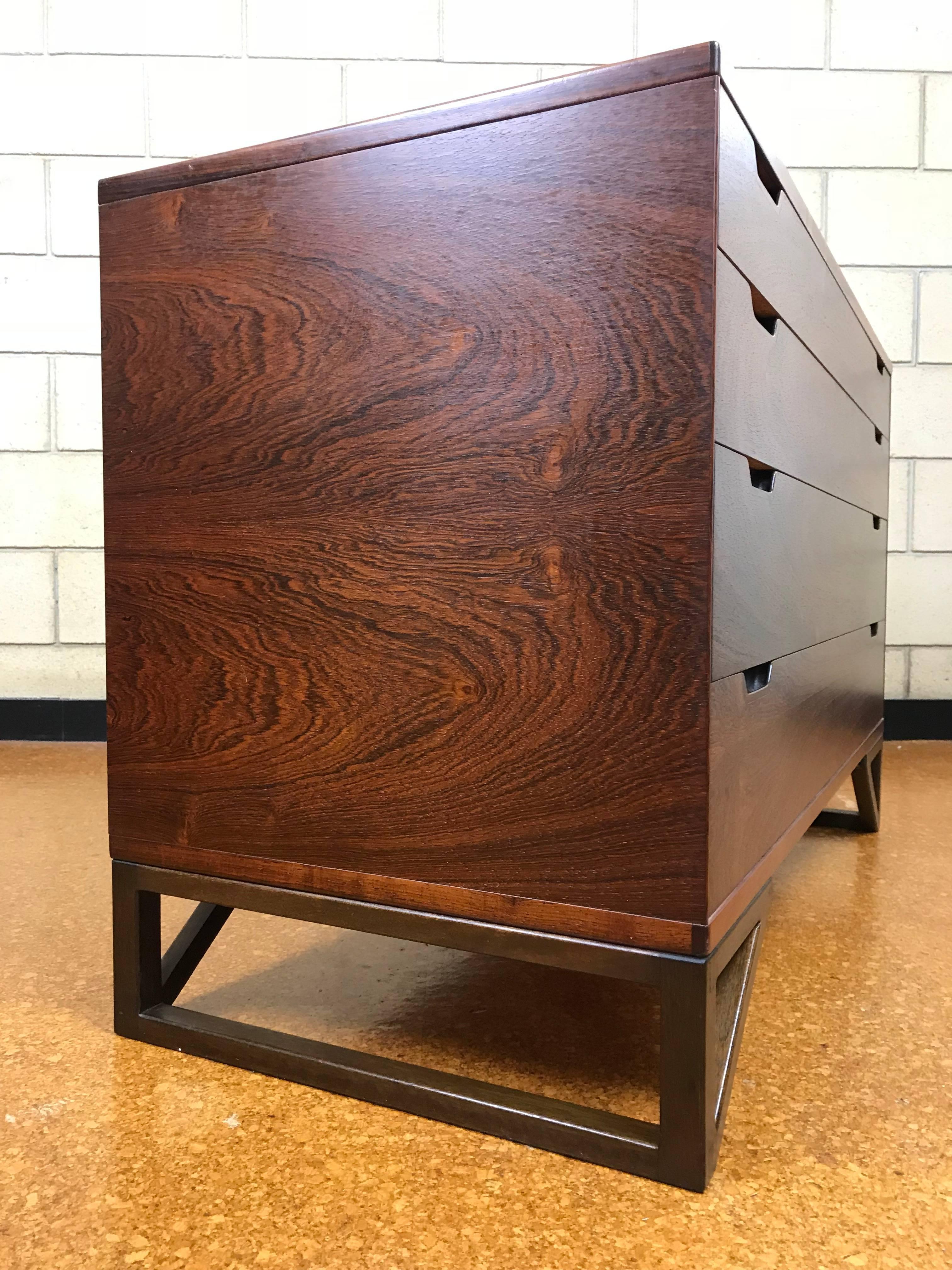 Rare Danish Modern Rosewood Chest Dresser by Svend Langkilde Illums Bolighus  2