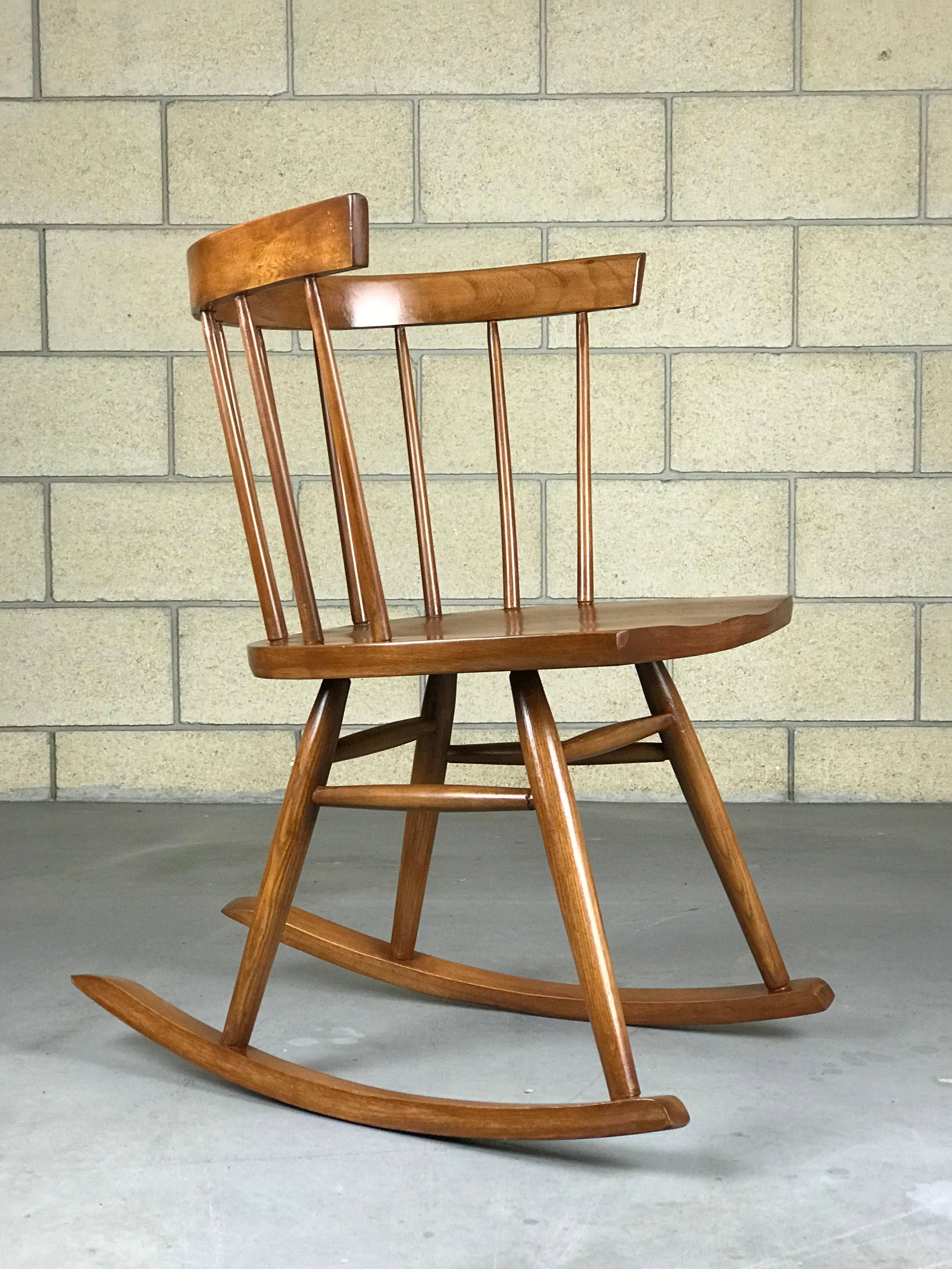 MidCentury Modern Petite Windsor Rocking Chair by Ercol Furniture, circa 1950s For Sale at