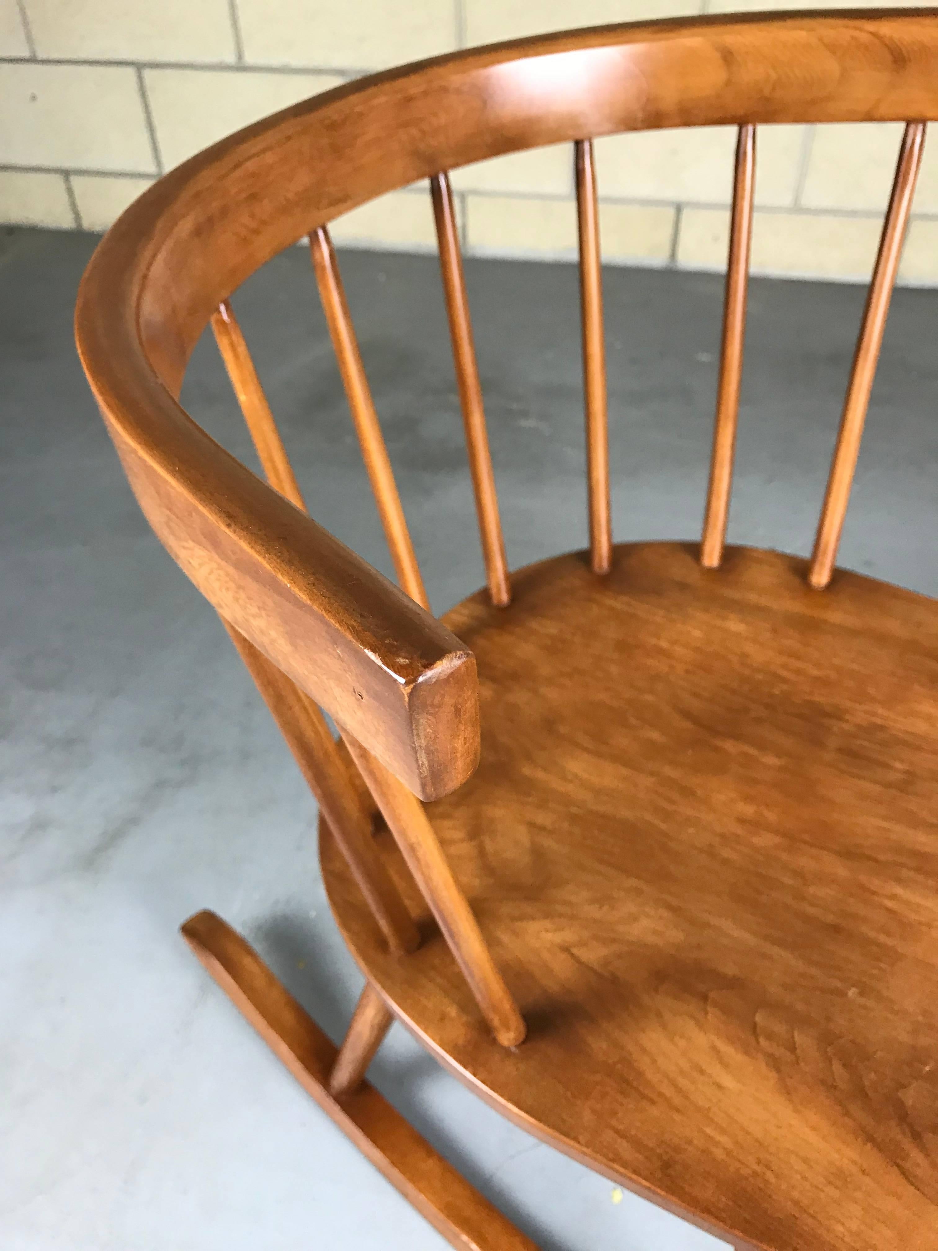 Wood Mid-Century Modern Petite Windsor Rocking Chair by Ercol Furniture, circa 1950s