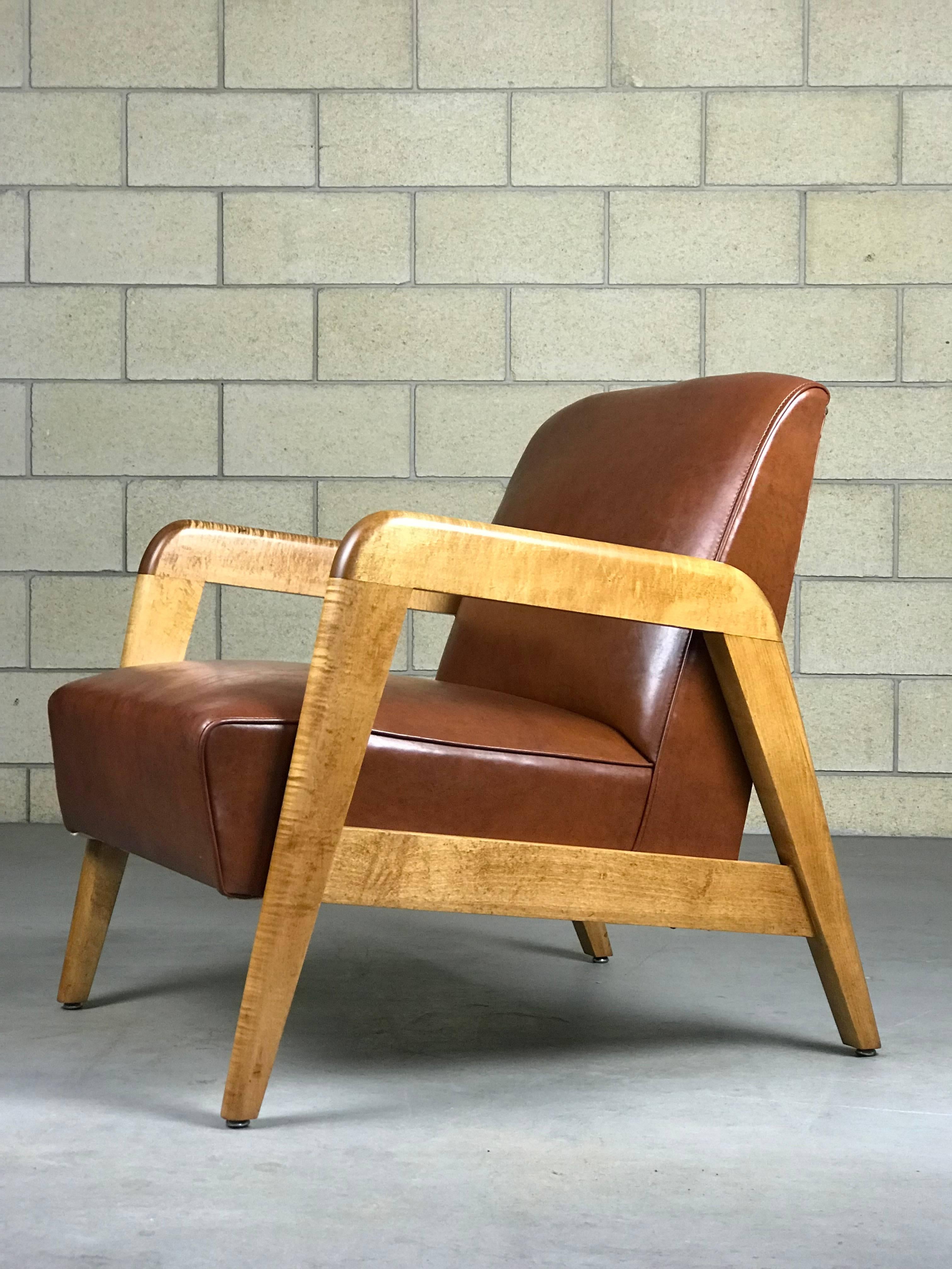 American Early Mid-Century Modern Lounge Chair by Russel Wright for Thonet 