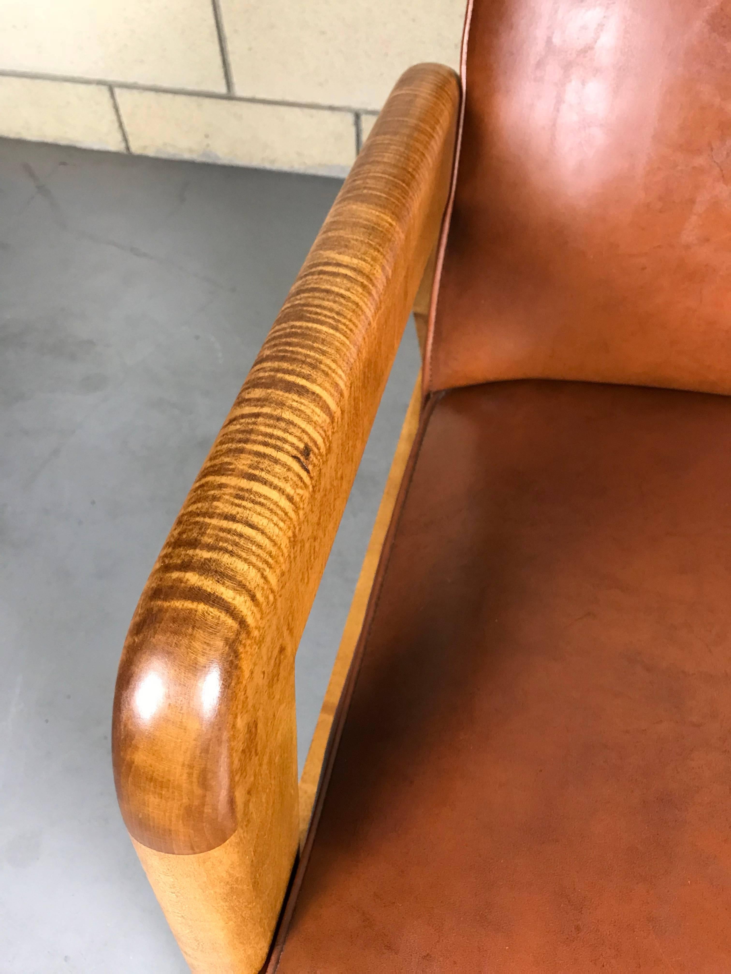 Naugahyde Early Mid-Century Modern Lounge Chair by Russel Wright for Thonet