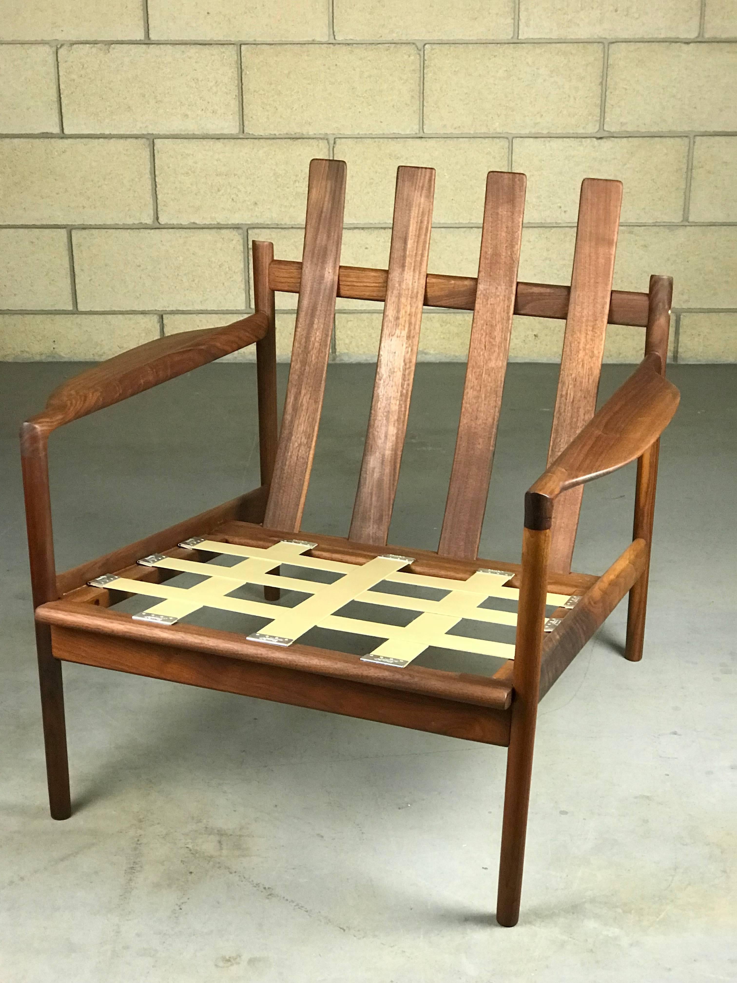 Early Danish Modern Lounge Chair in Teak by Ib Kofod Larsen for Selig: Restored  1