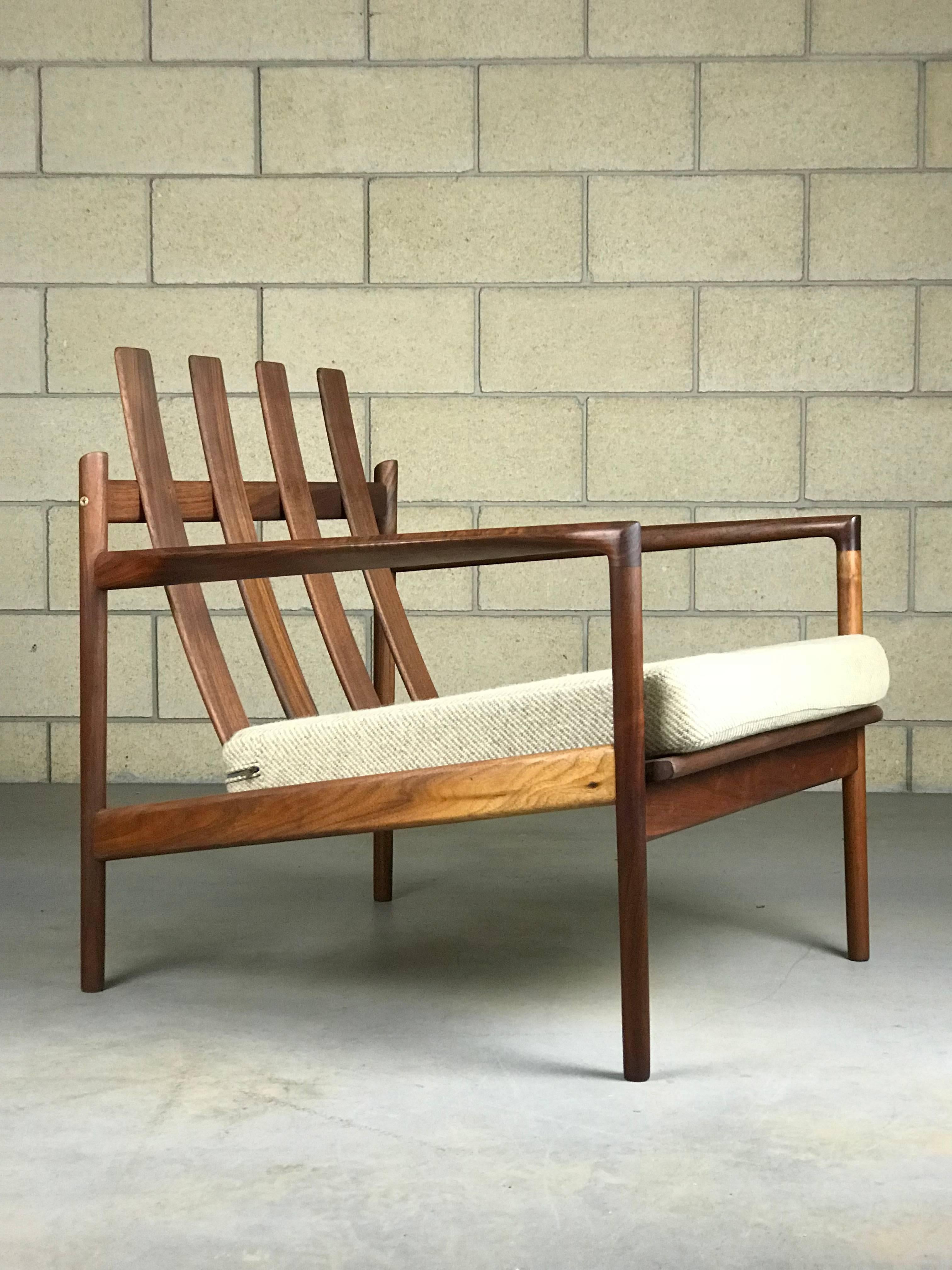 Mid-Century Modern Early Danish Modern Lounge Chair in Teak by Ib Kofod Larsen for Selig: Restored 