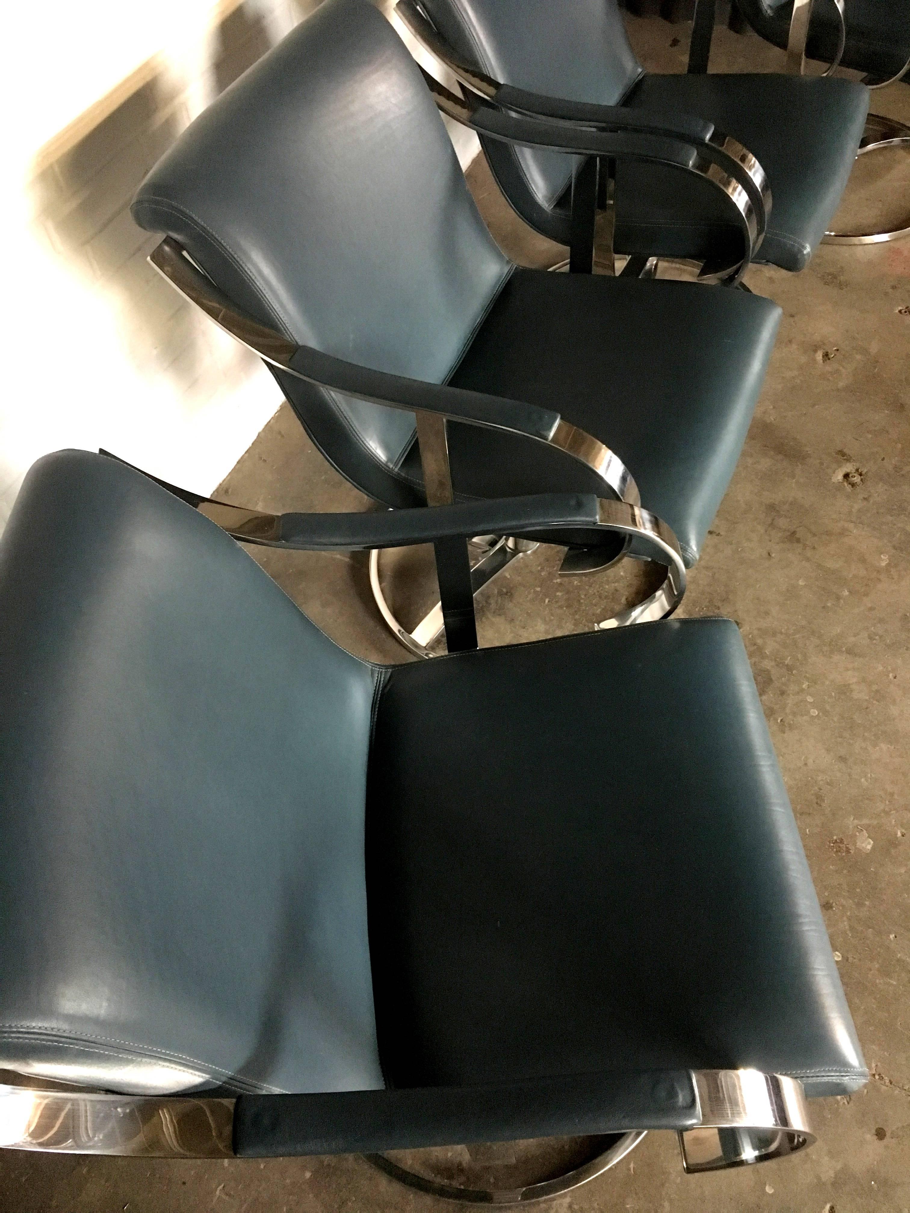 Mid-Century Modern Grouping of Four, Gardner Leaver for Steelcase Swivel Lounge Chairs