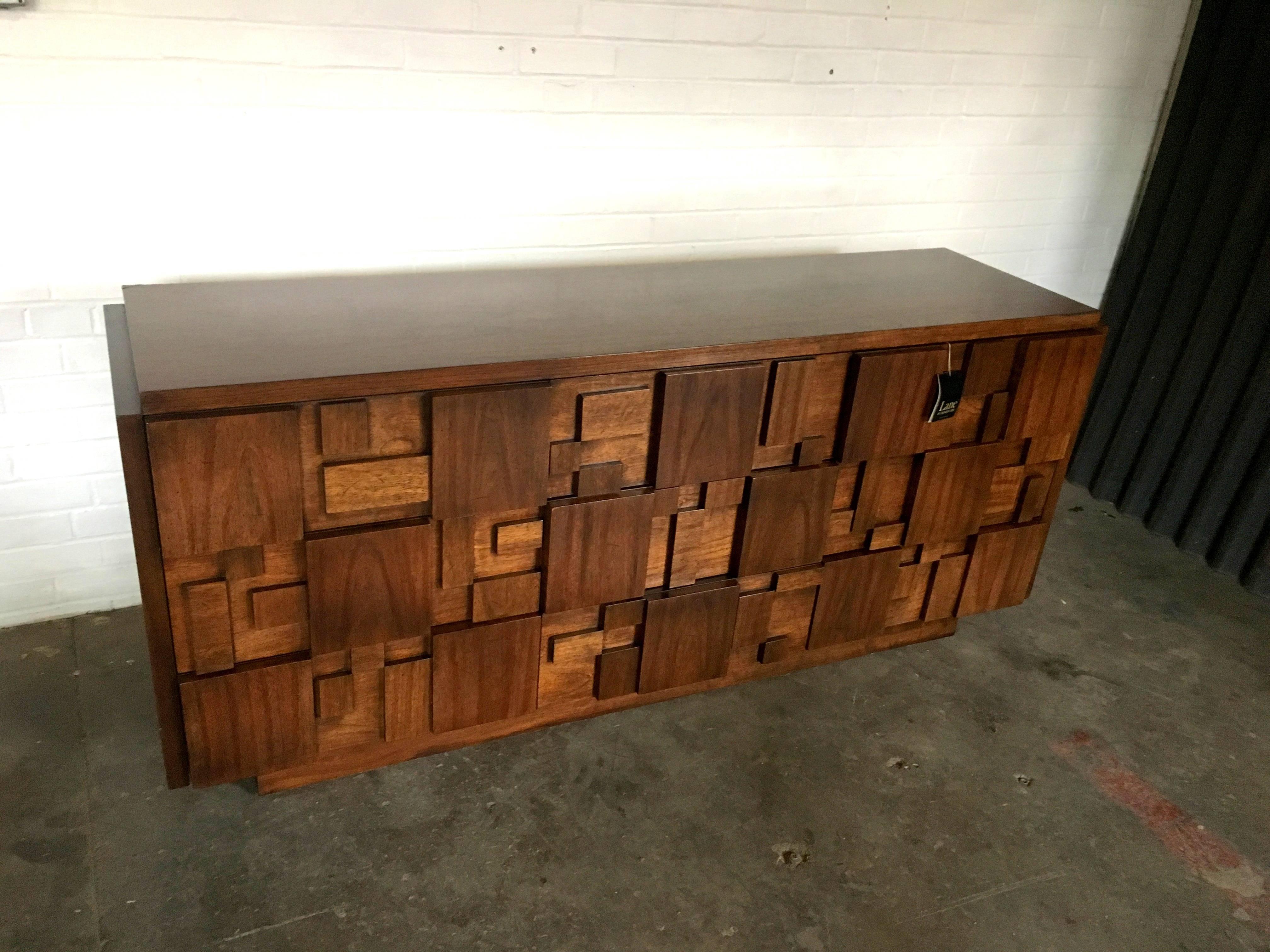 Brutalist Style Nine Drawer Dresser/Console by Lane Altavista 2