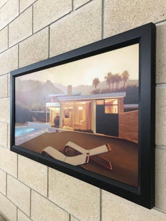 Listed Artist Carrie Graber Giclee on Canvas 'Kaufmann House' Richard Neutra