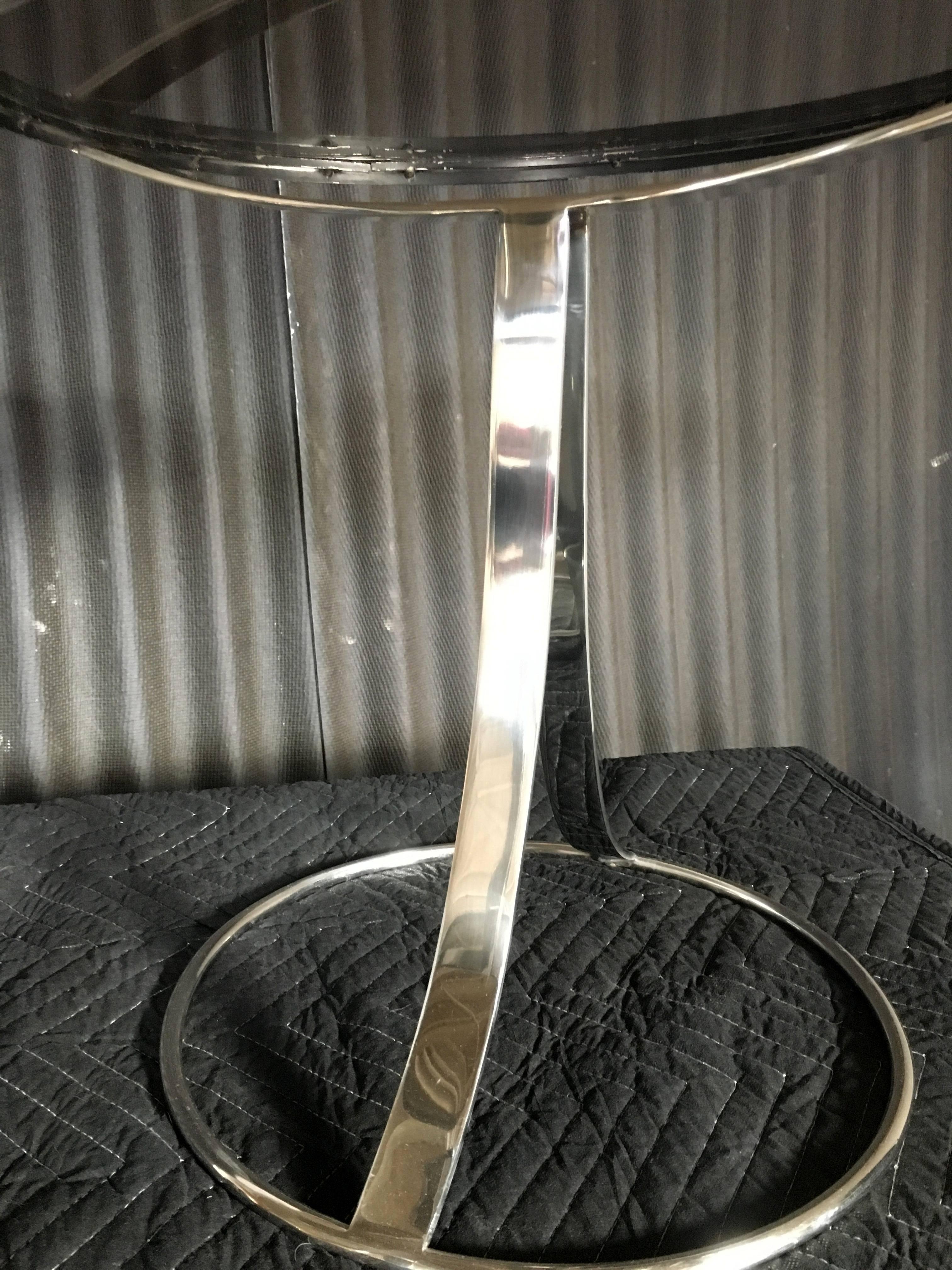Late 20th Century Striking Pair of Gardner Leaver for Steelcase Stainless Steel Side Tables