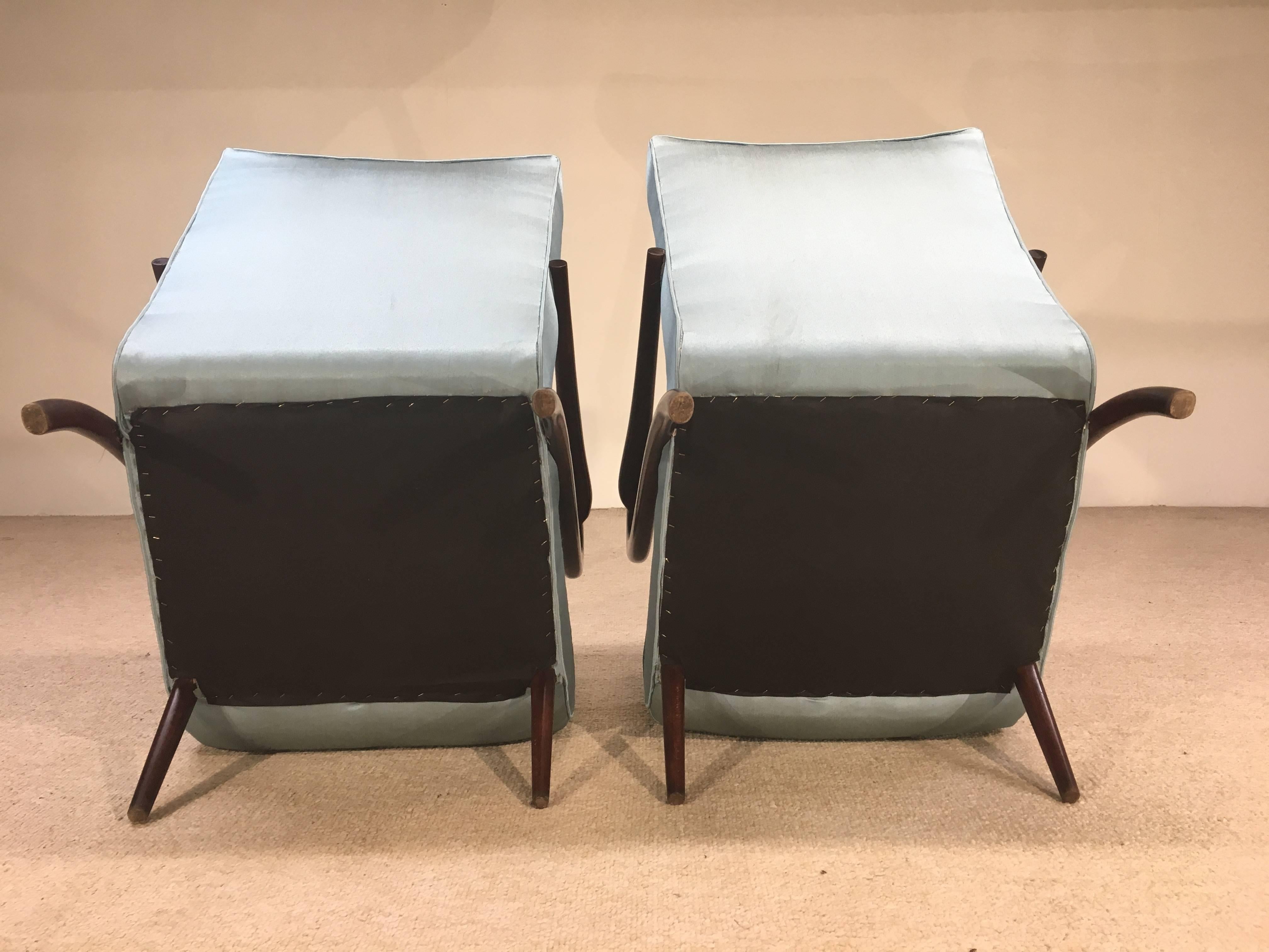 Paolo Buffa Sculptural Open Armchairs In Excellent Condition In Southampton, NJ