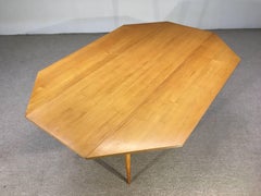 Paul McCobb Octagonal Drop-Leaf Maple Dining Table