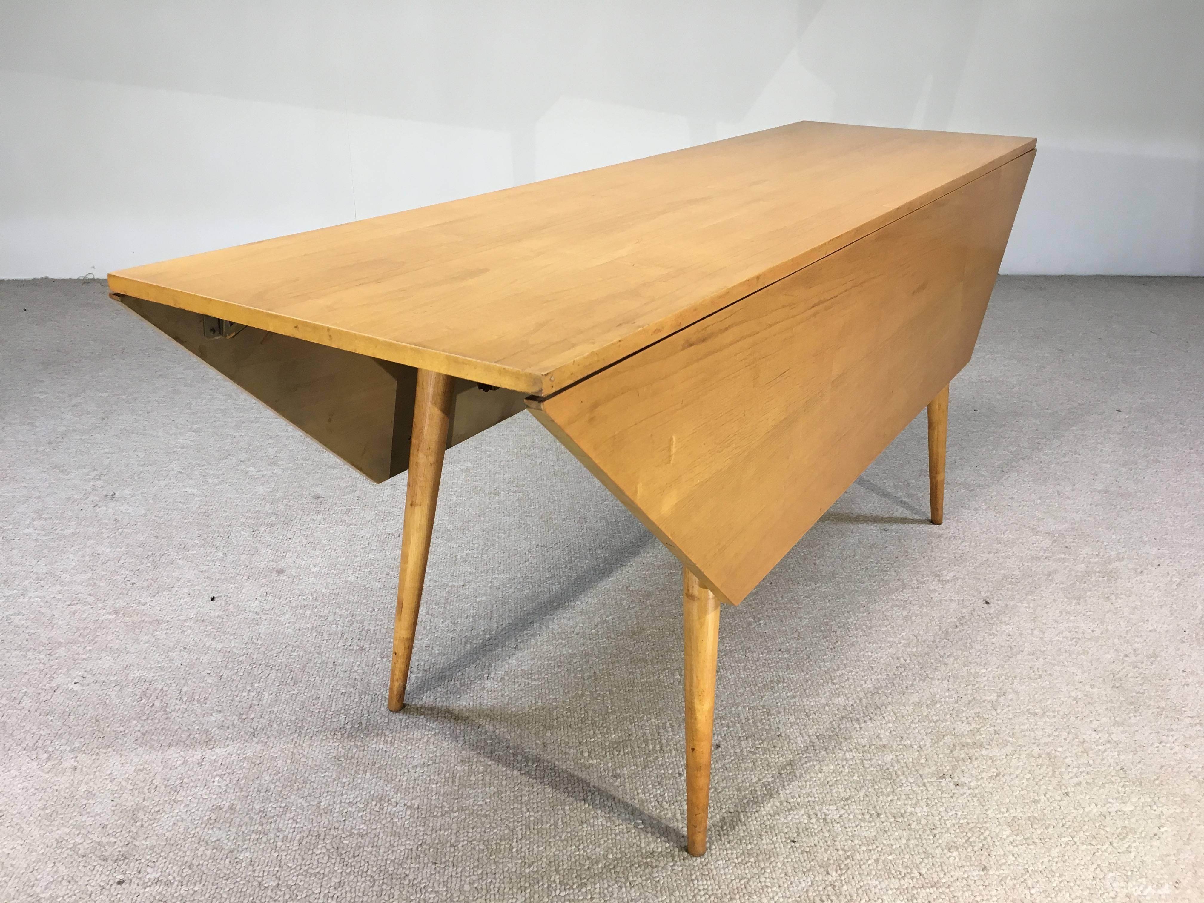 Mid-Century Modern Paul McCobb Octagonal Drop-Leaf Maple Dining Table