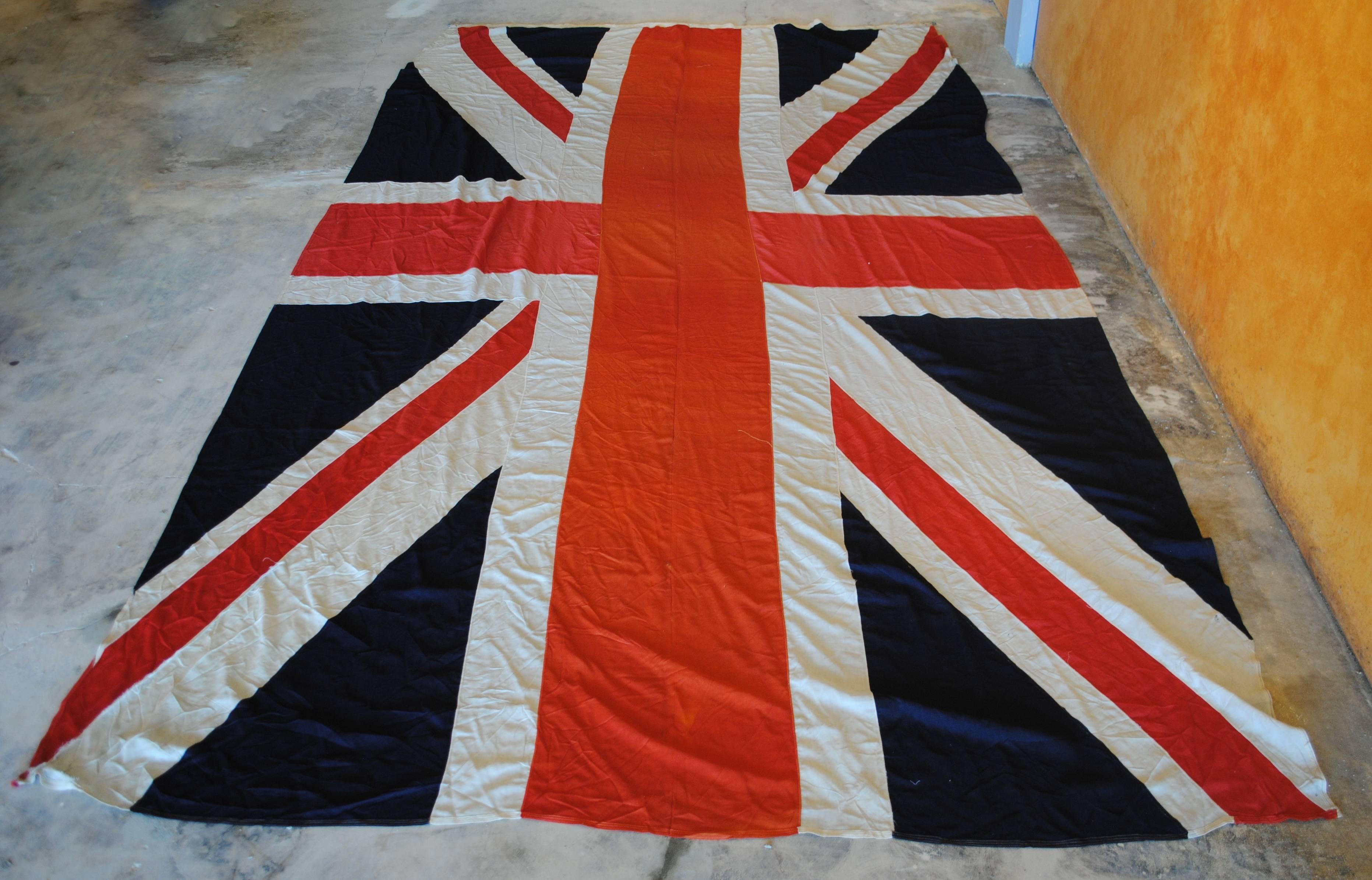 Enormous sewn early British flag.
