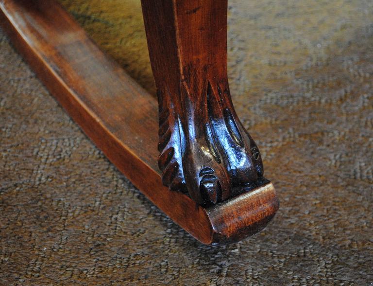 Antique Wood Rocking Chair Carved Griffin Lion Dragon For Sale at ...