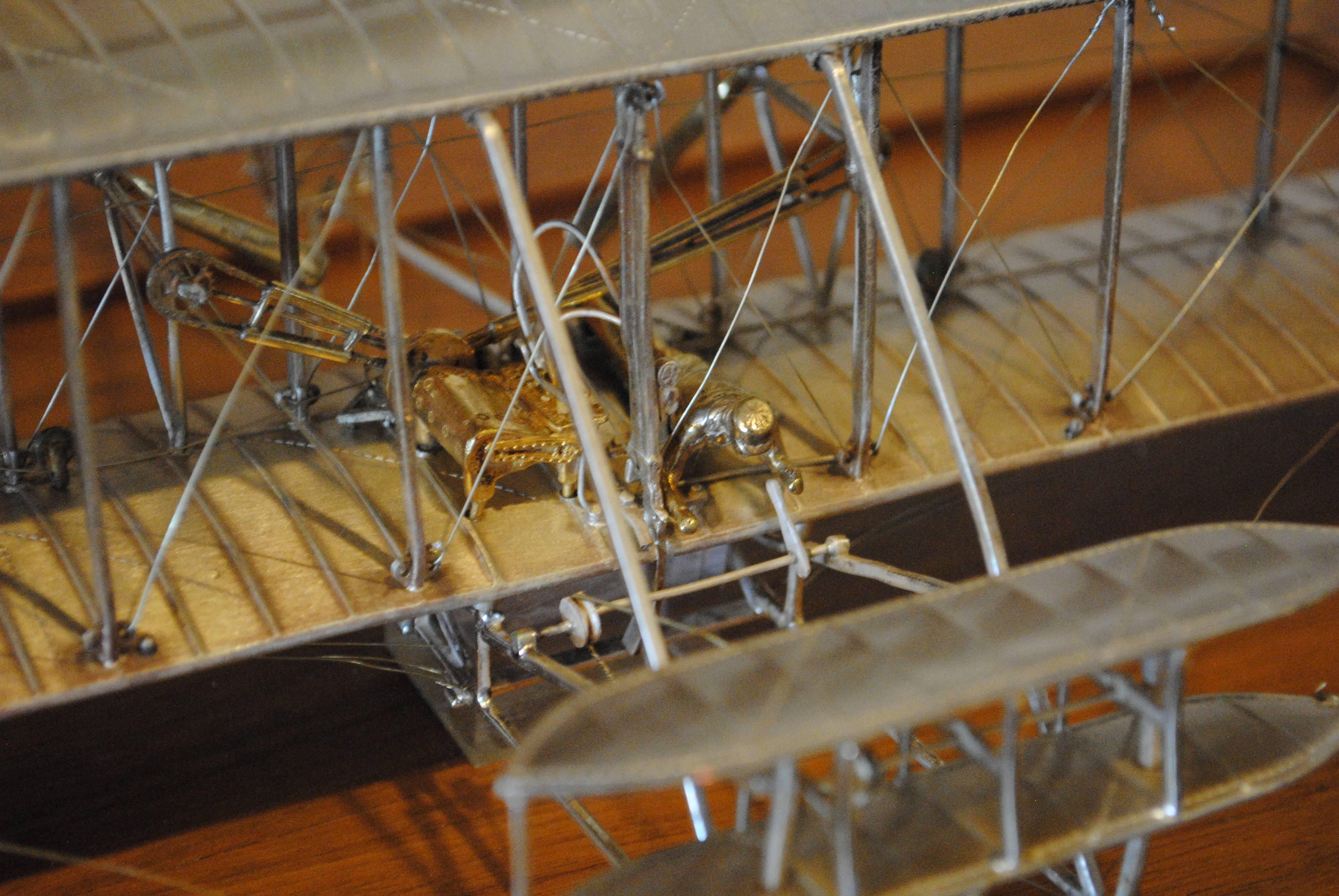 20th Century Sterling Silver Wright Brothers Flyer