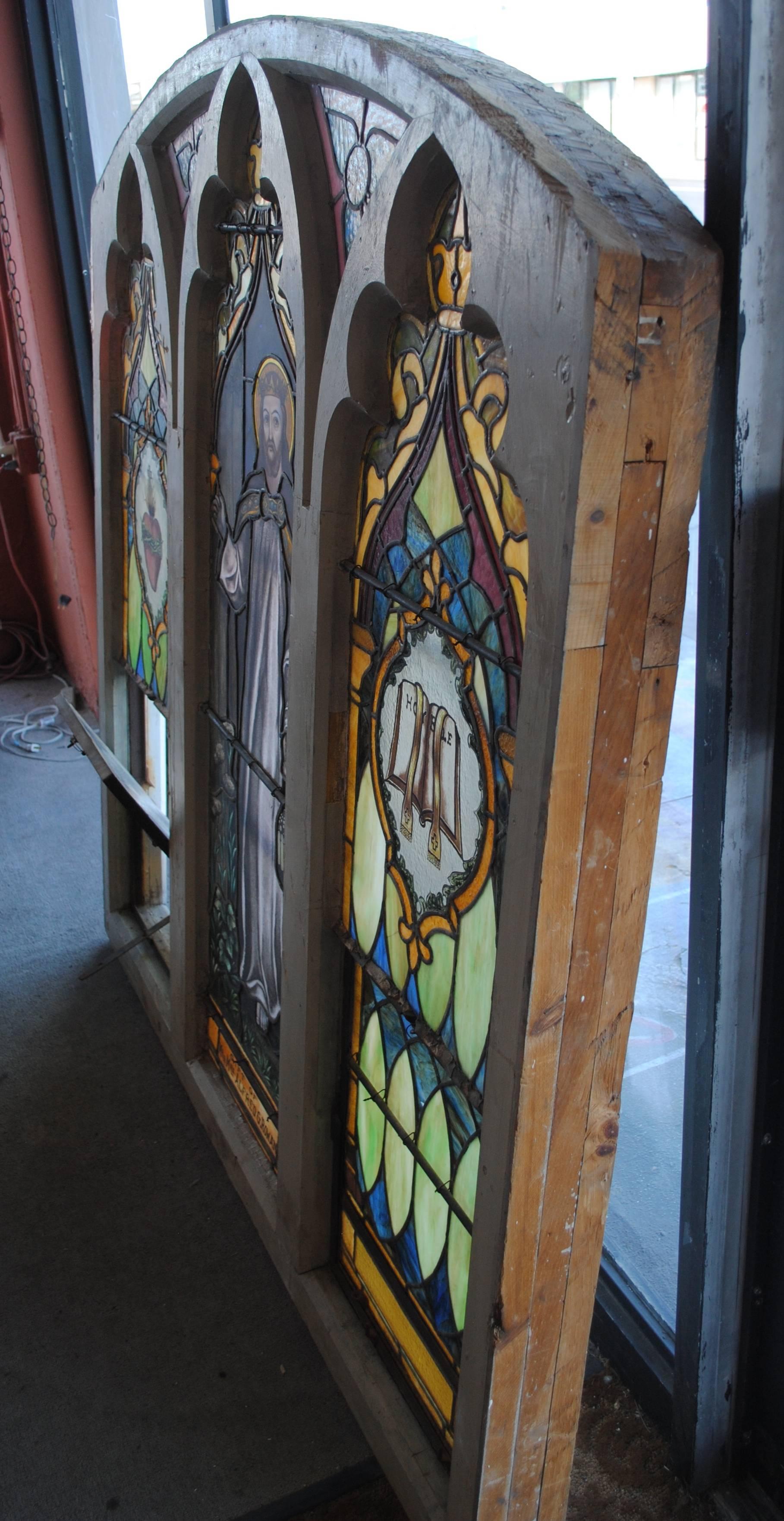 Vintage Stained Glass Church Window at 1stDibs