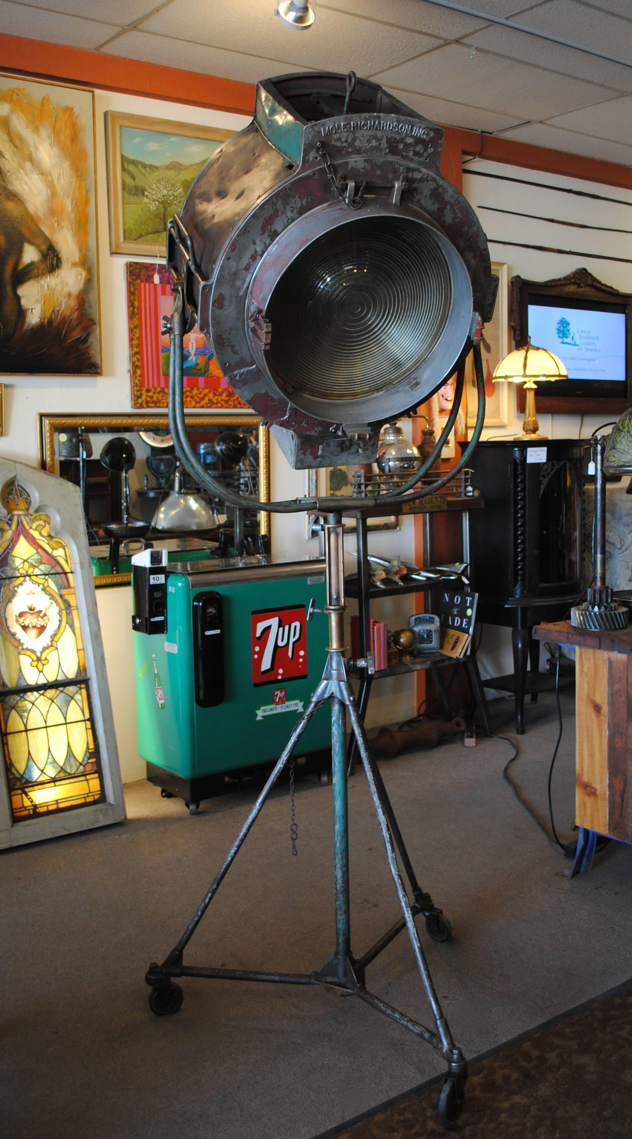 Industrial Vintage Mole Richardson Large Movie Studio Spotlight