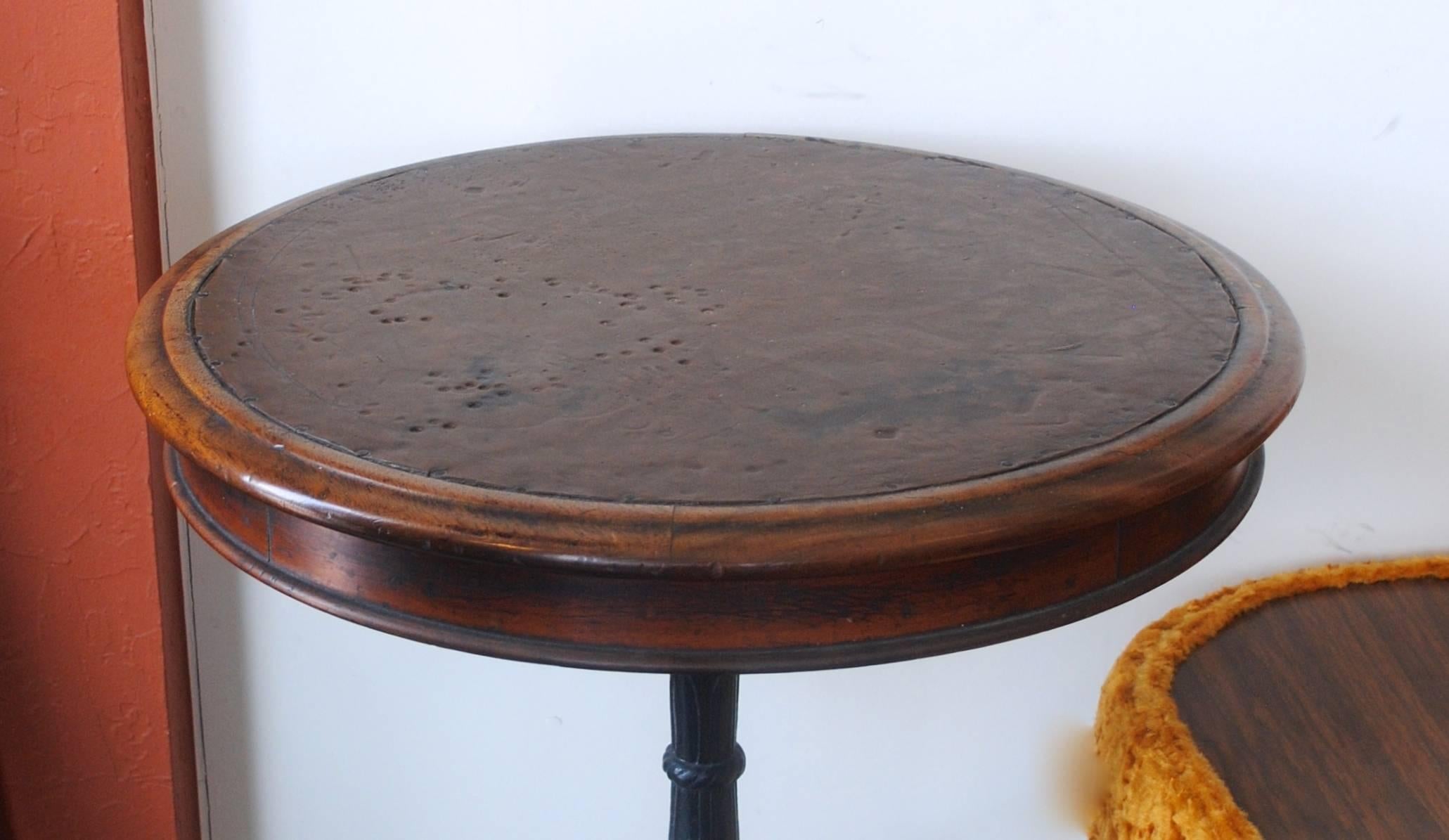 Cast 19th Century Leather Inset English Pub Table