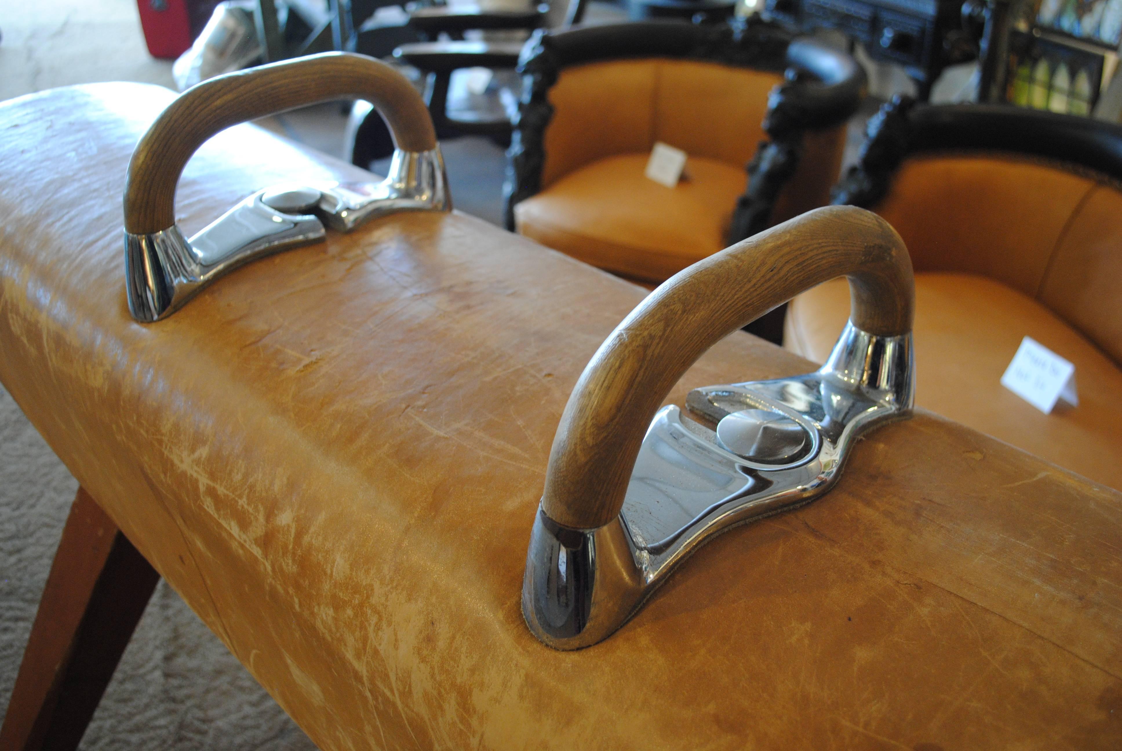 20th Century Full-Size Leather Pommel Horse 1