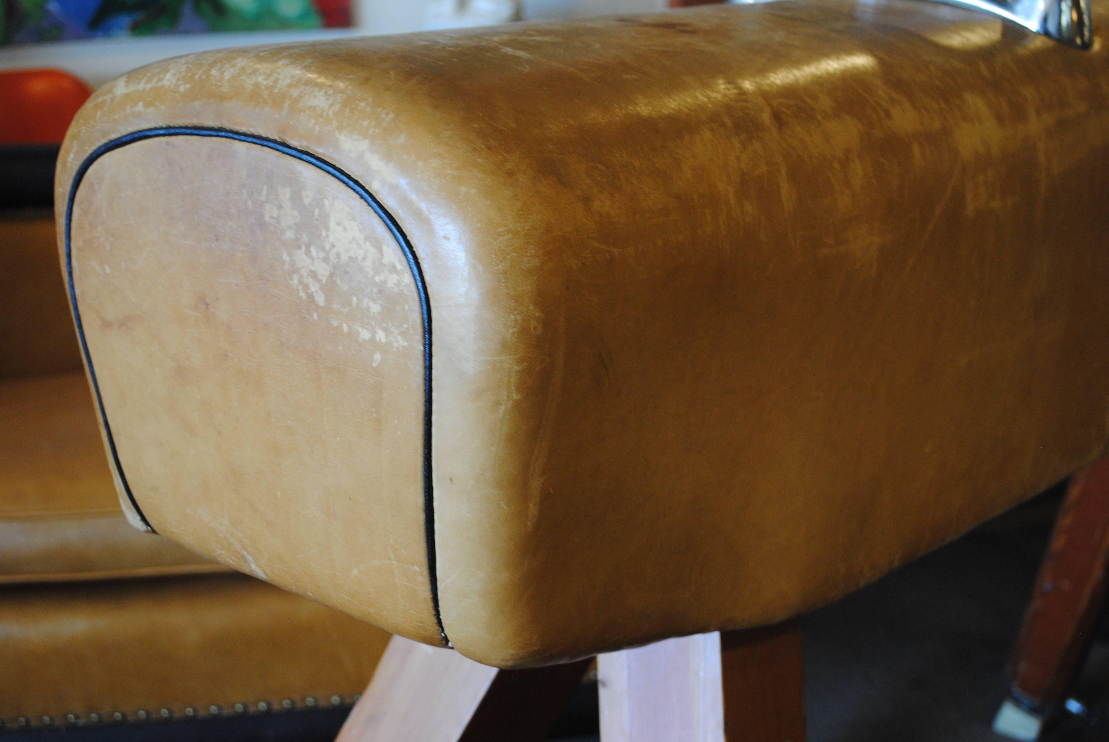 American 20th Century Full-Size Leather Pommel Horse