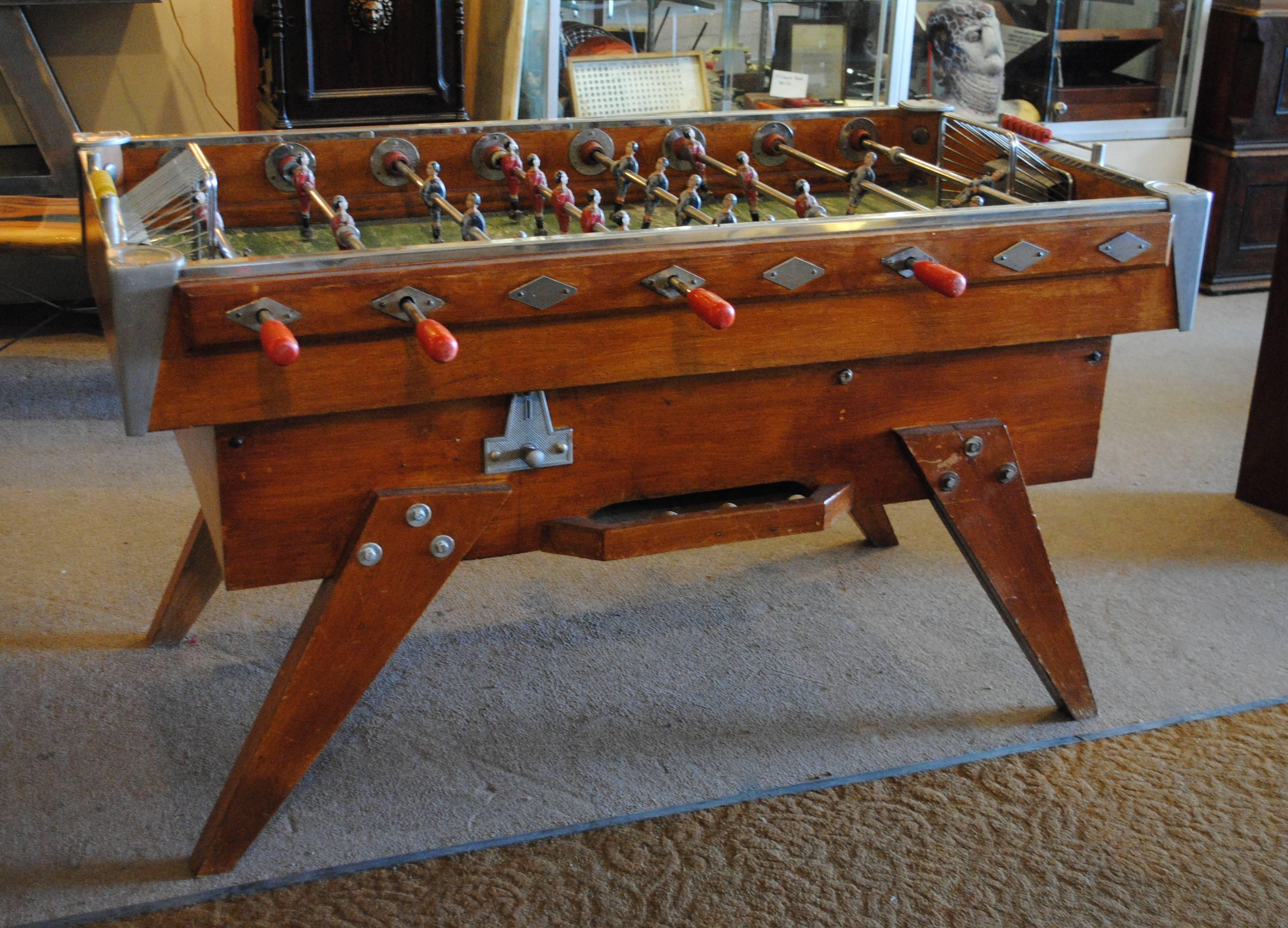 Mid-Century Modern Vintage French Foosball Game Table