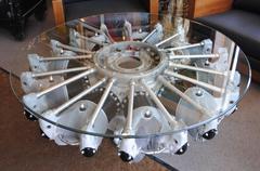 Nine Cylinder Radial Aircraft Engine Coffee Table