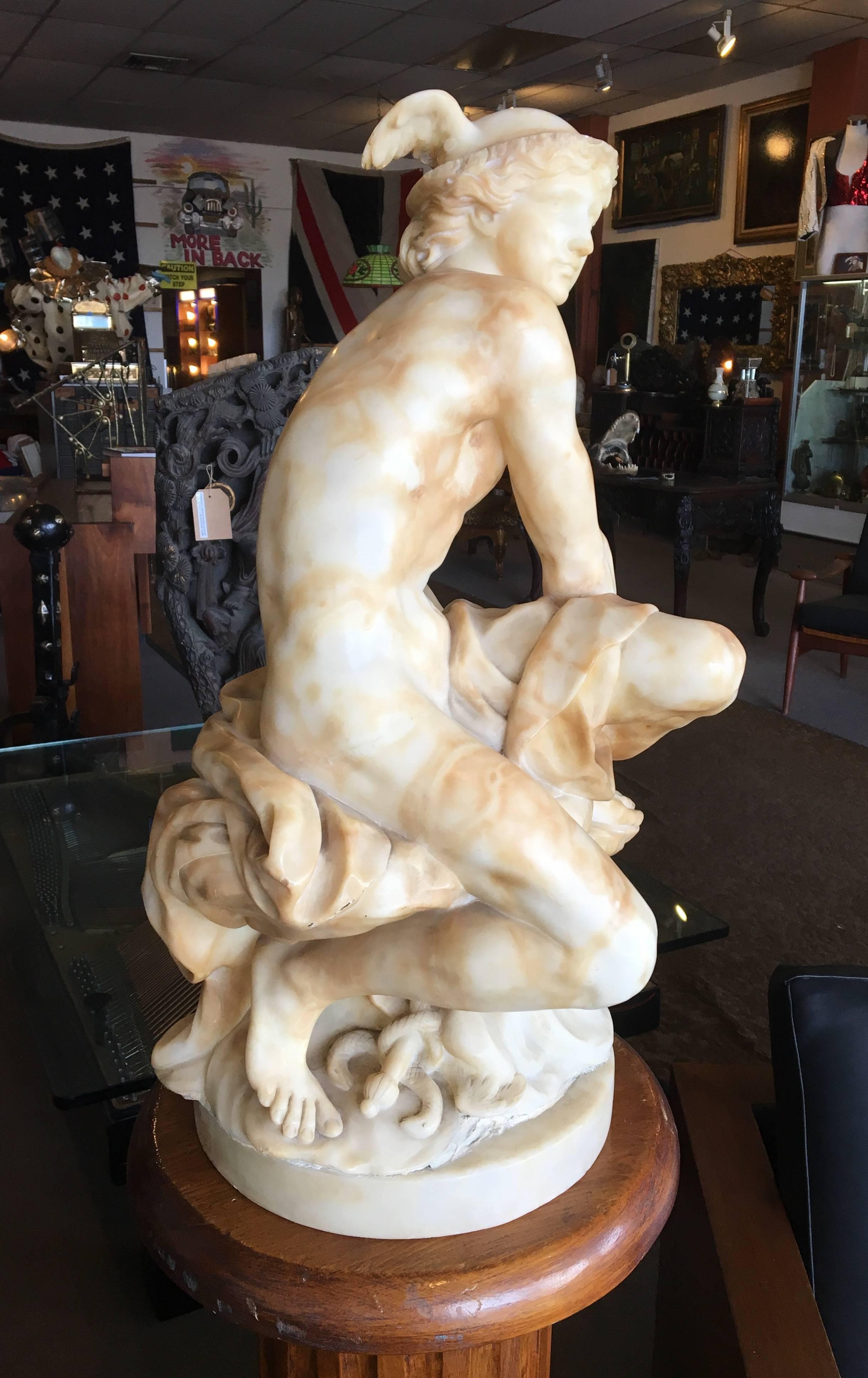 Marble Hermes Statue In Good Condition For Sale In LAS VEGAS, NV