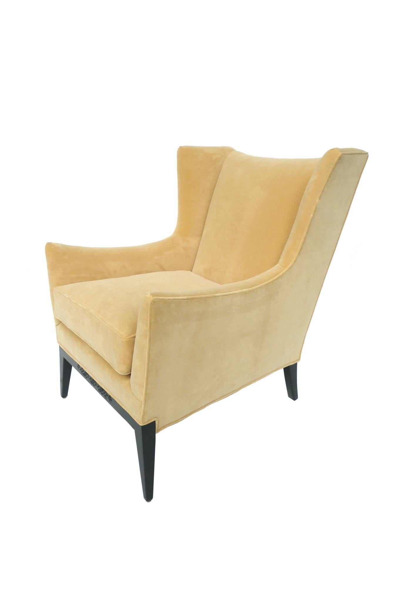 Mid-Century Modern Midcentury Wingback Armchair Attributed to James Mont