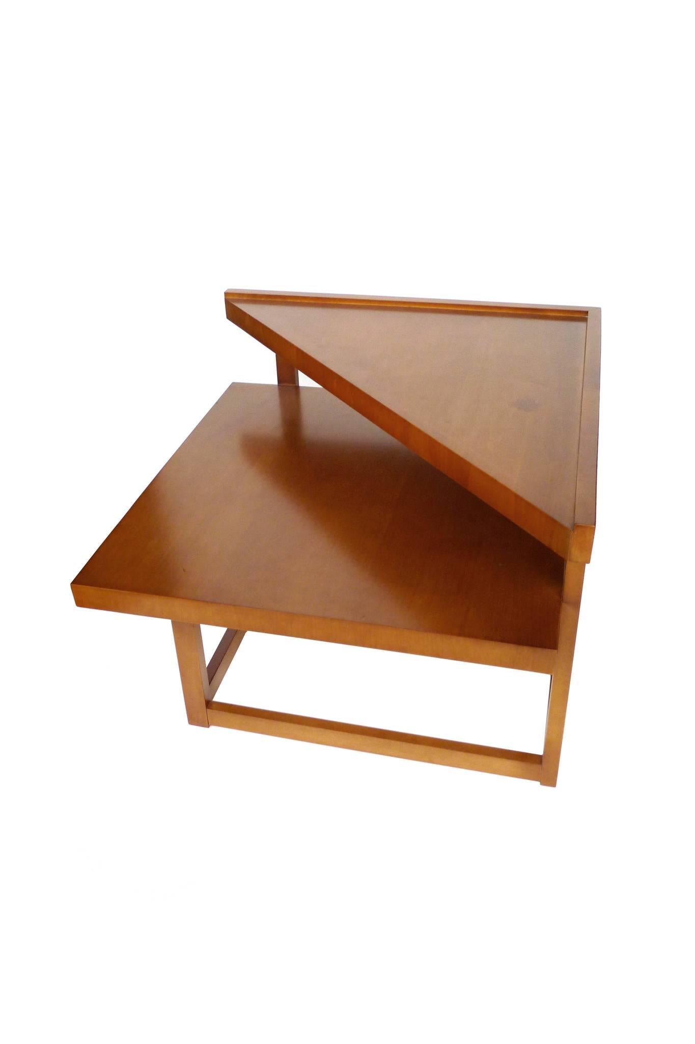 Mid-Century Modern Midcentury Mahogany Tiered Corner Table by Brown-Saltman