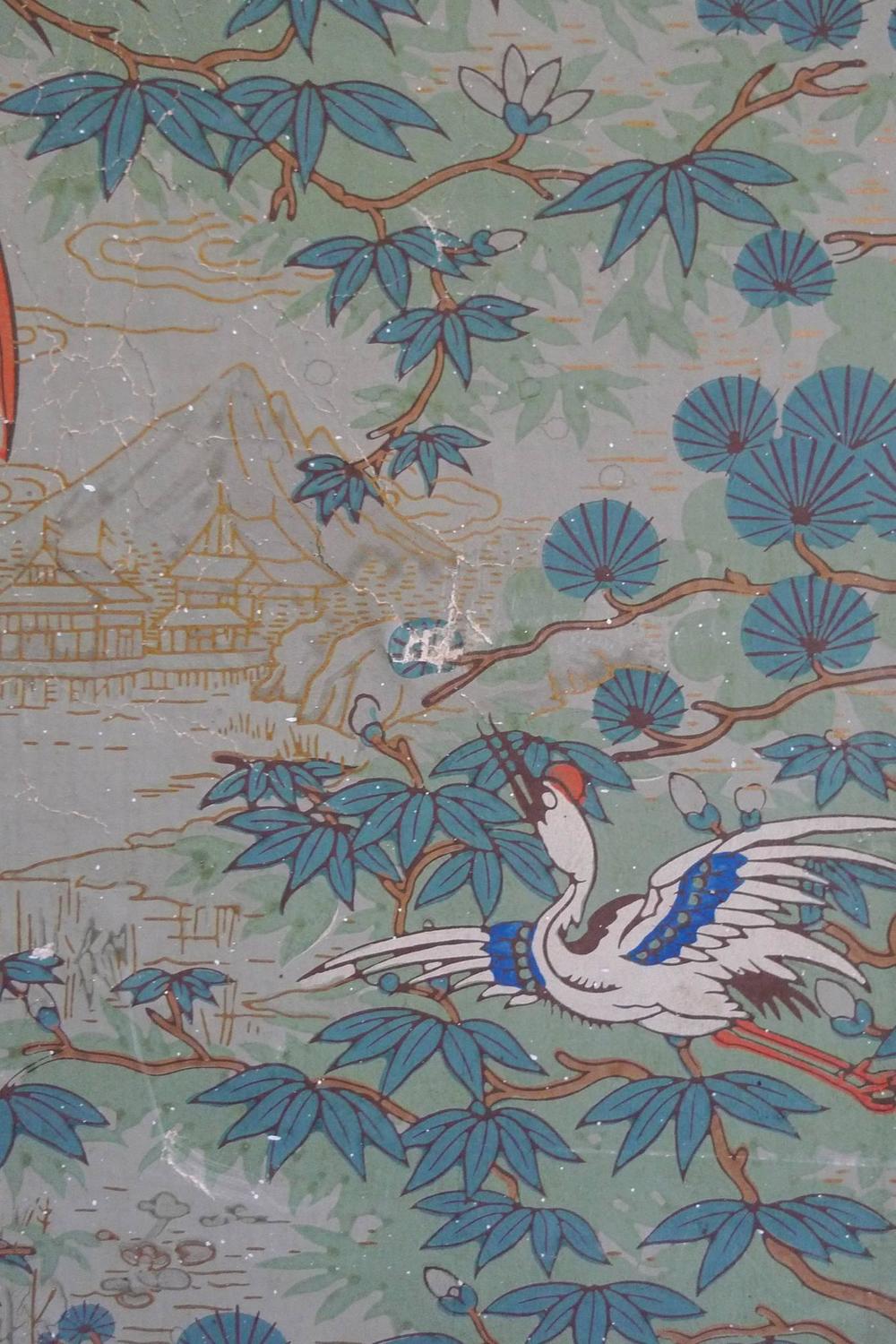 Late 19th Century Art Nouveau French Wallpaper Screen at 1stdibs
