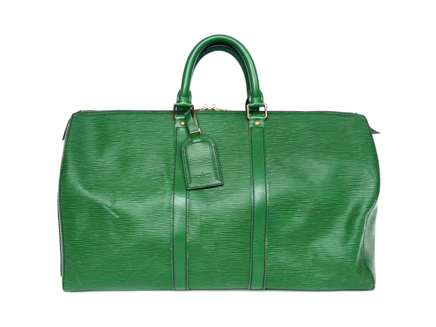 Louis Vuitton Green Epi Leather Keepall 45 Travel Bag at 1stdibs