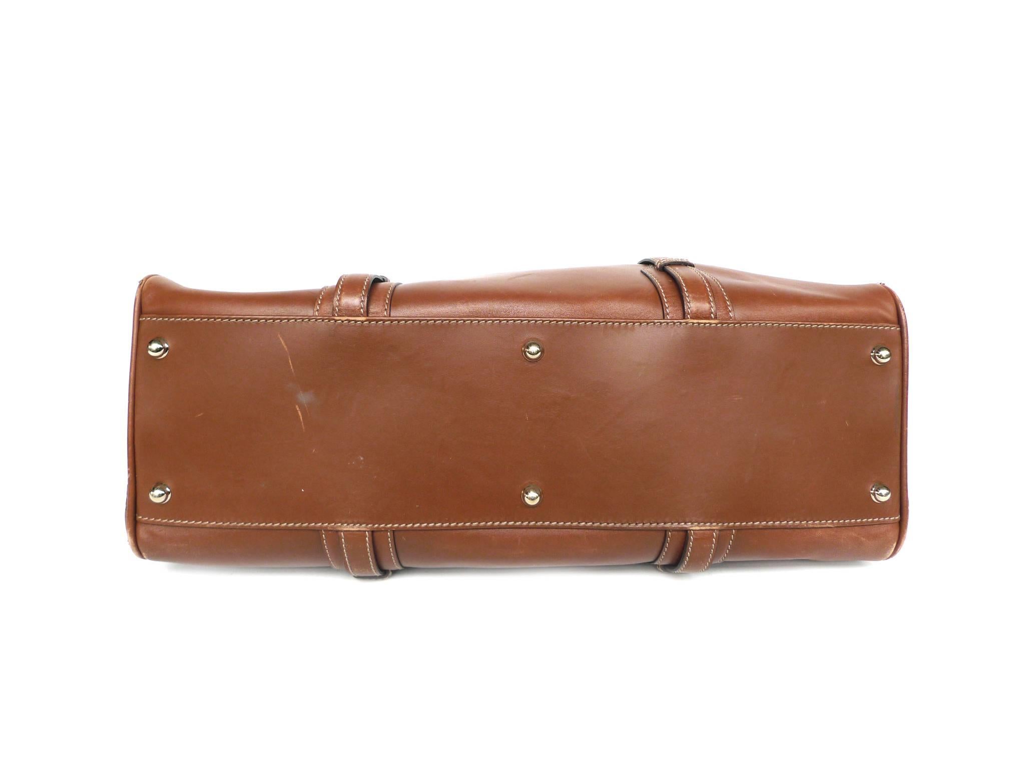 Italian Gucci 85th Anniversary Brown Leather Horsebit Travel Bag