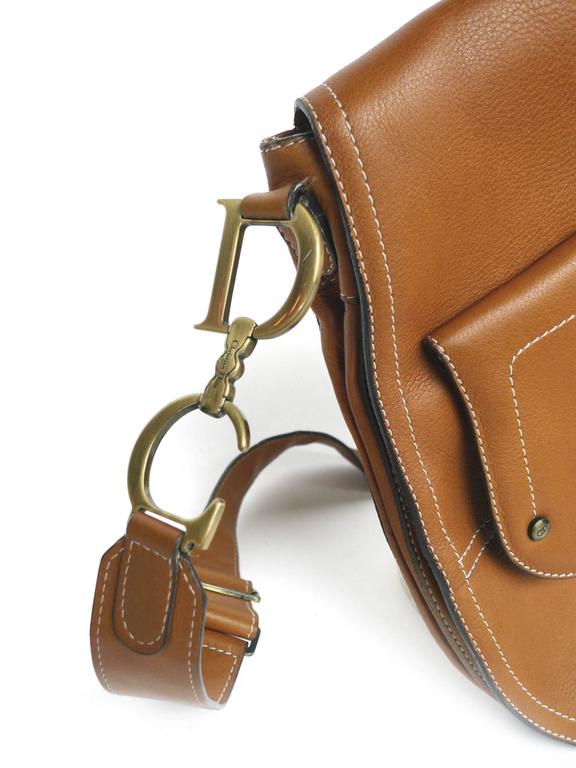 Christian Dior Tan Leather Saddle Bag For Sale at 1stdibs