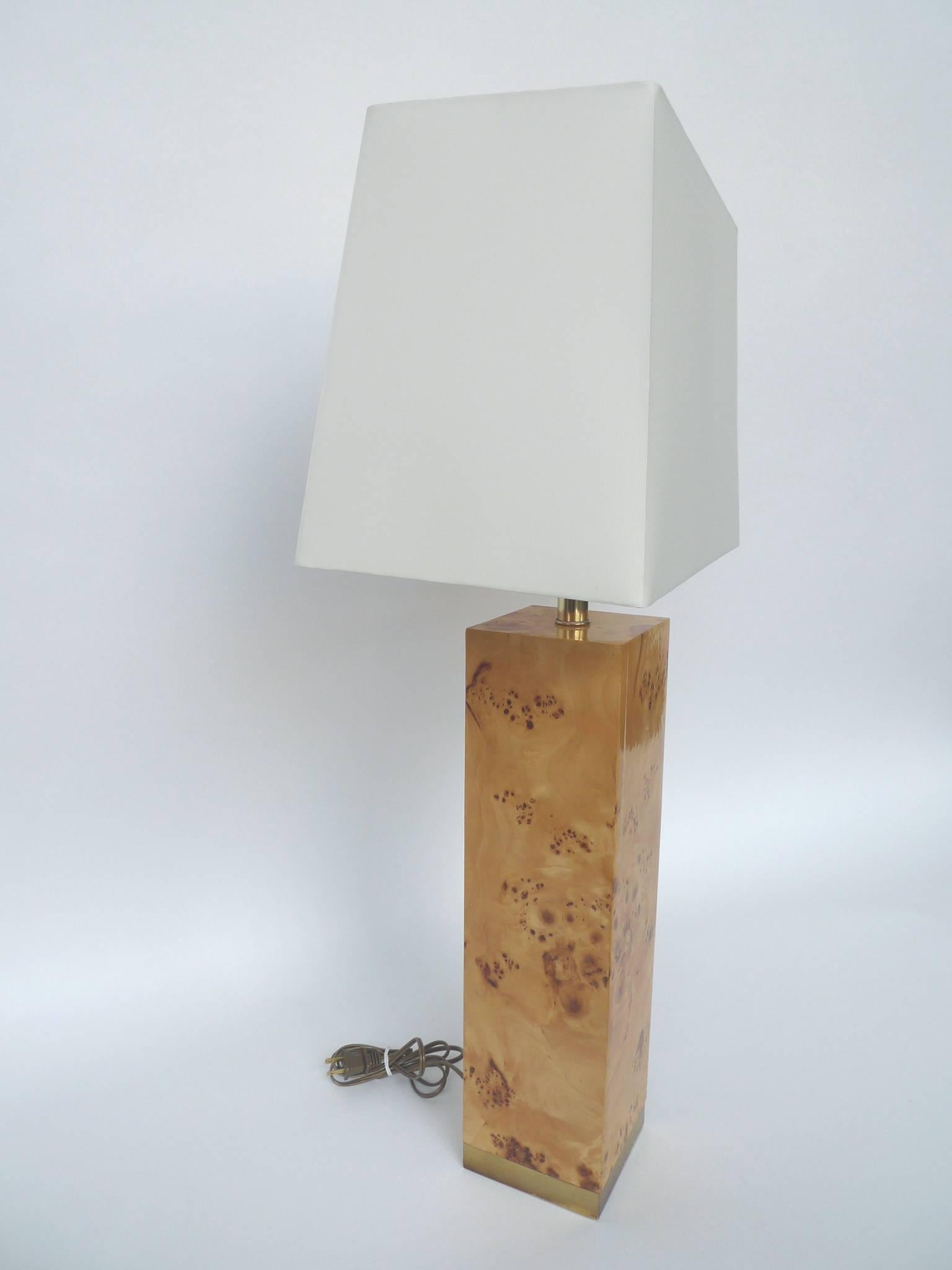 burl wood table lamp