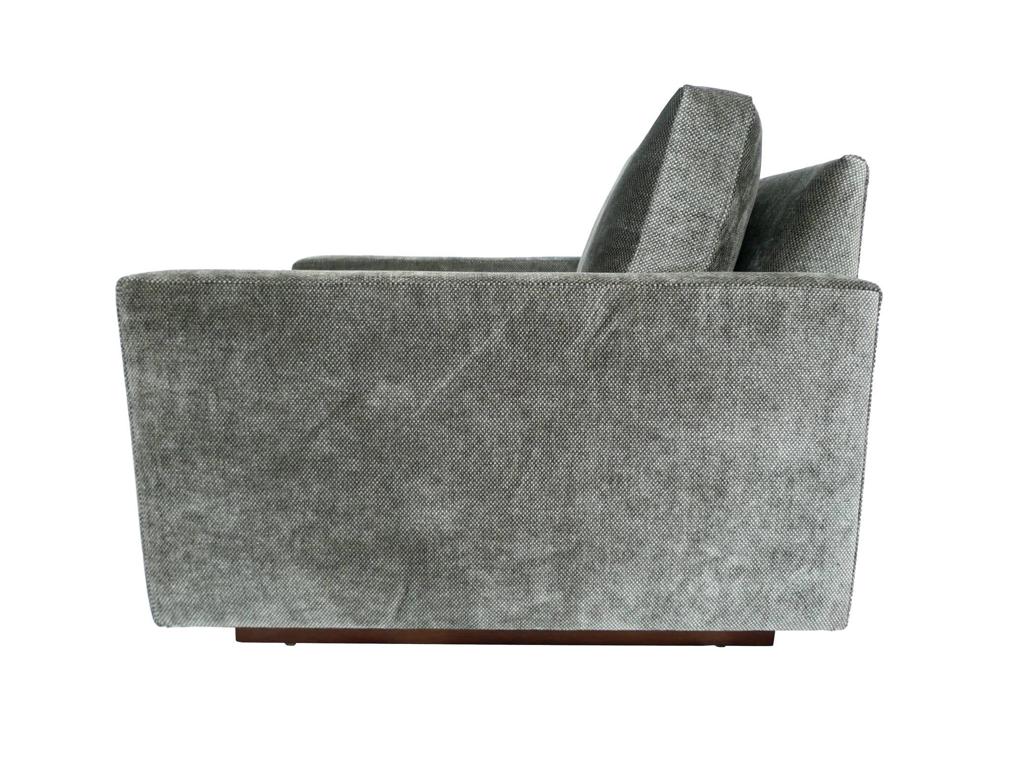 Mid-Century Modern 1970s Milo Baughman Gray Cube Chair