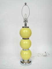 Pair of 1960s Yellow Stacked Ball Lamps in the Style of George Kovacs